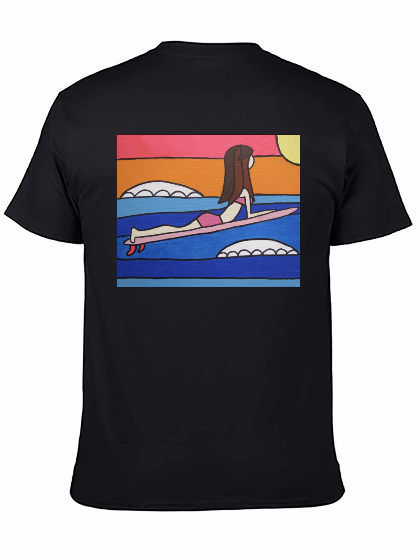 Surfer Girl Graphic Tee - Funky Art T-Shirt