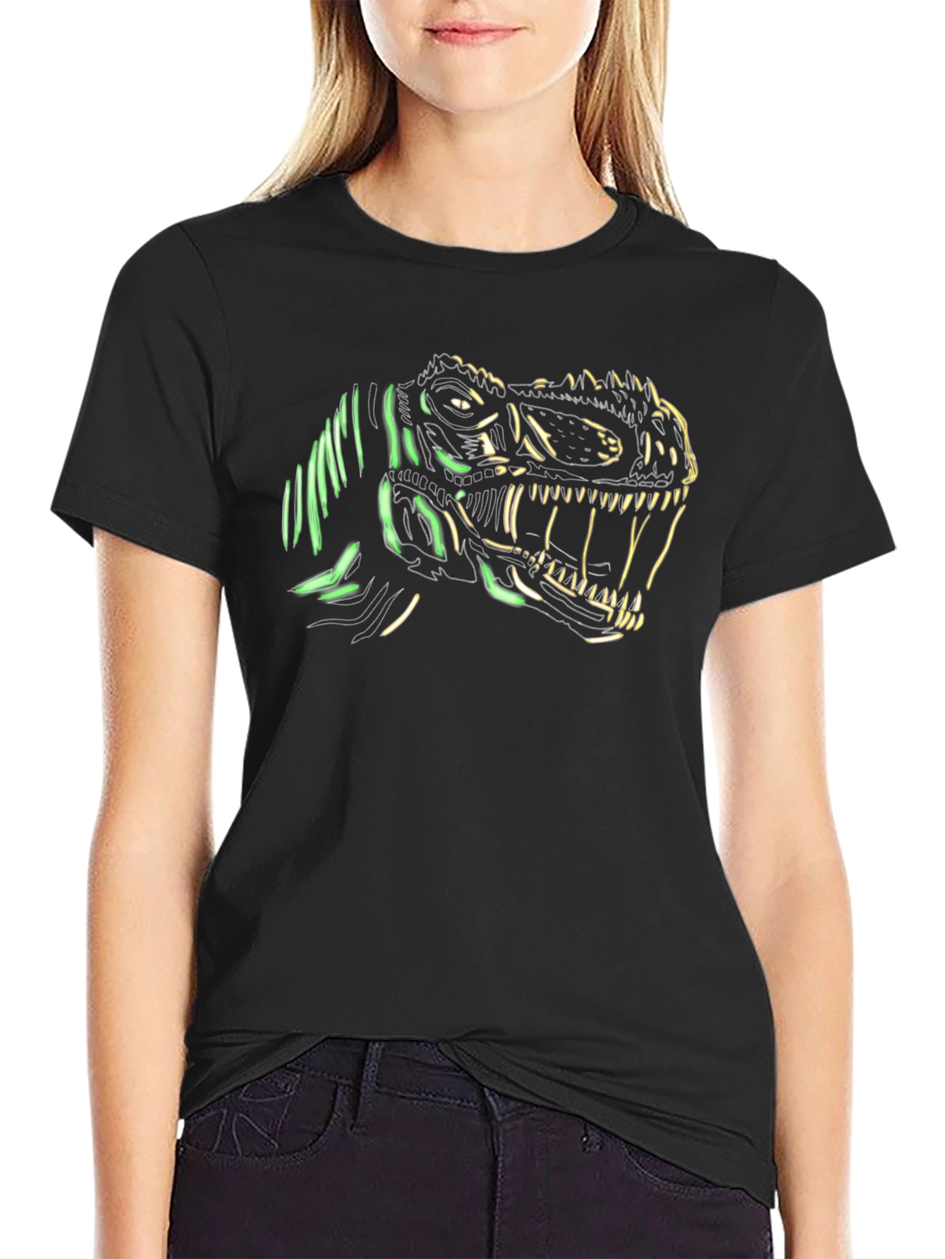 Dino Glow Graphic Tee - Mens Black T-Shirt