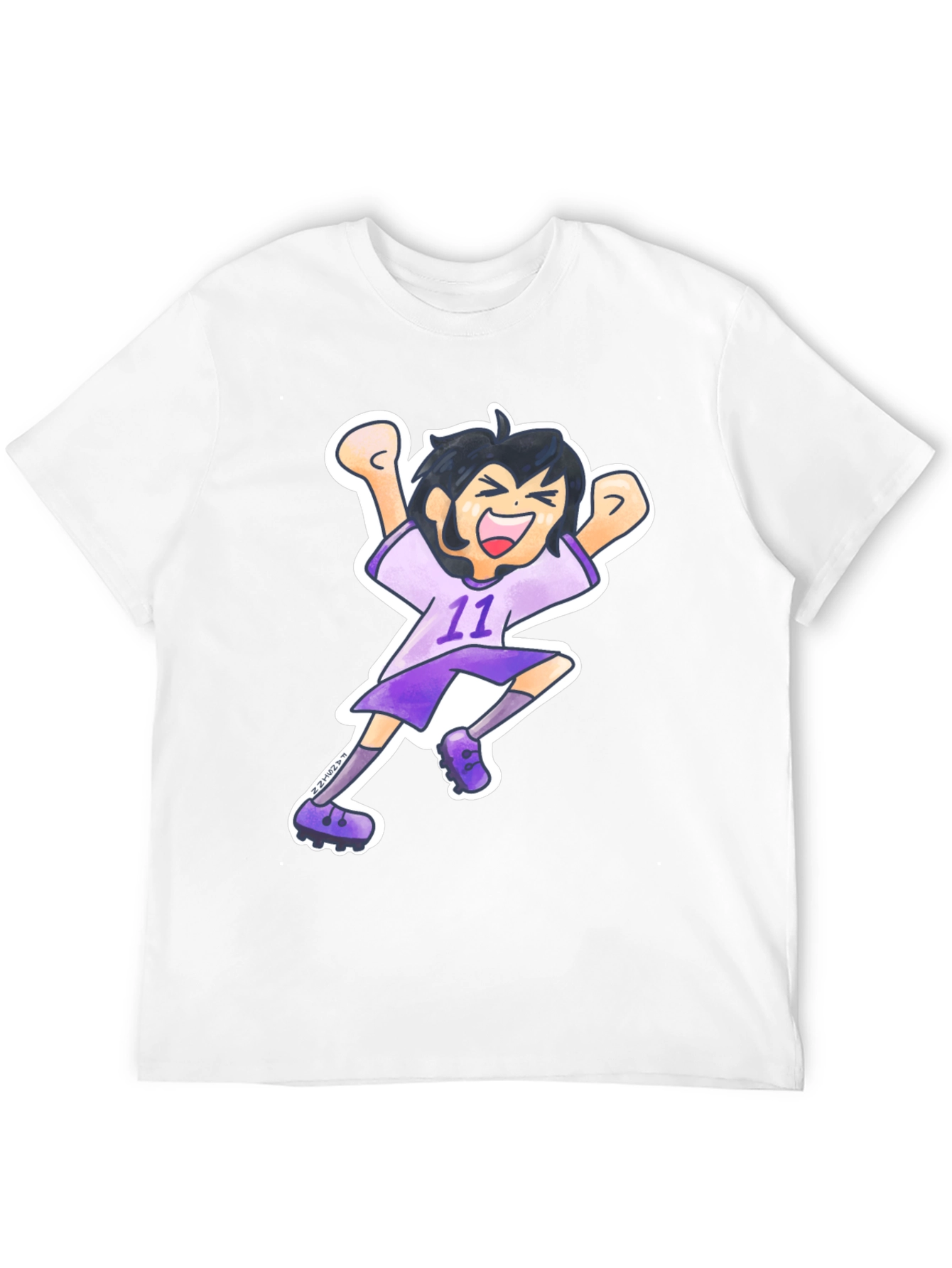 Cartoon Soccer Player Graphic Tee