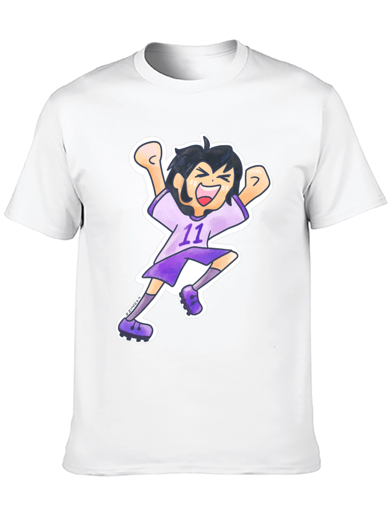Cartoon Soccer Player Graphic Tee