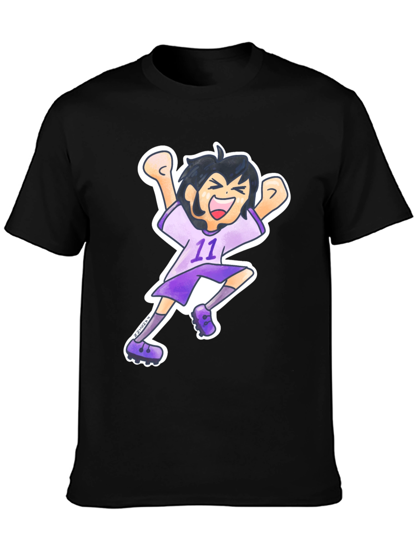 Cartoon Soccer Player Graphic Tee