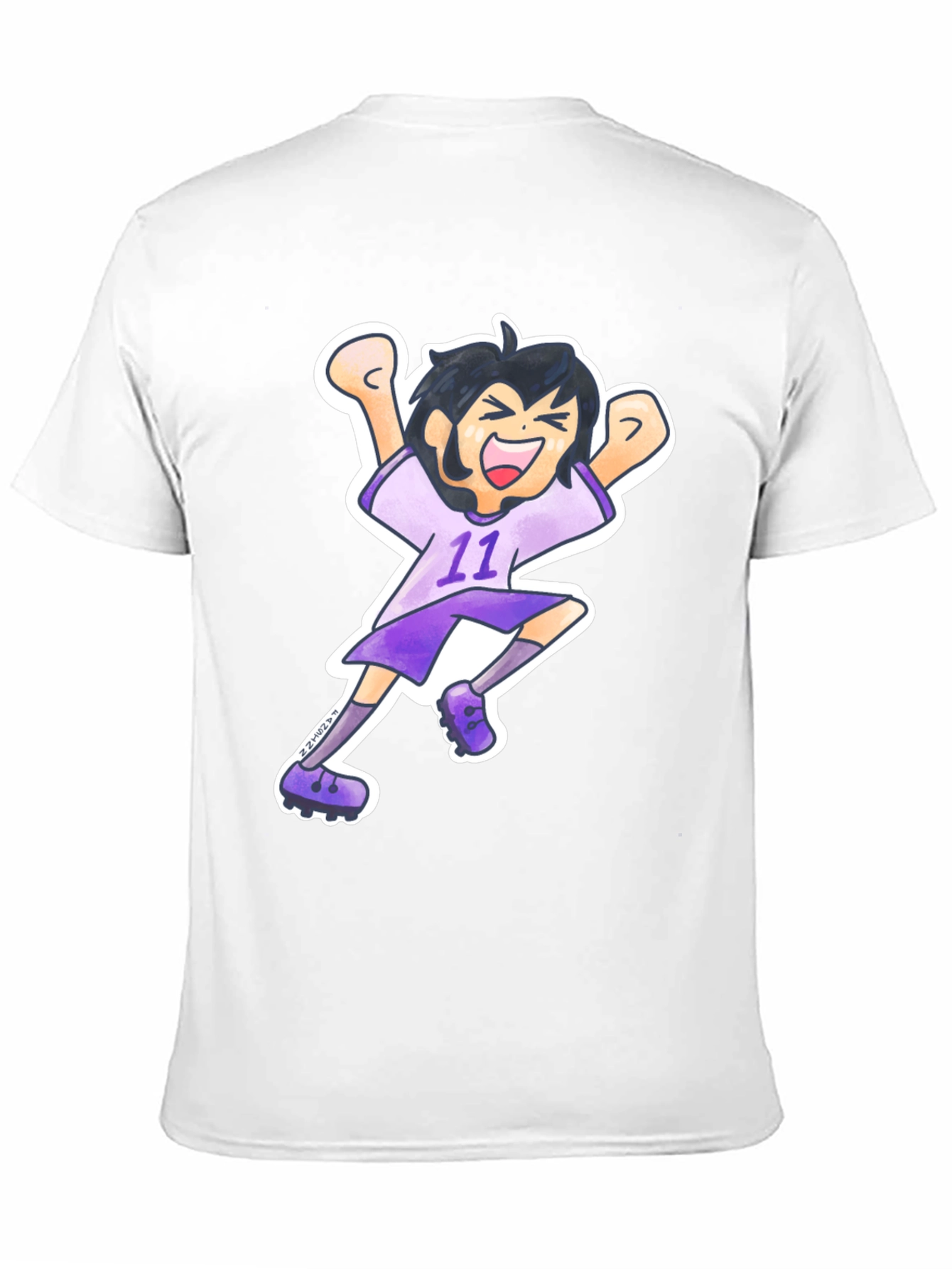 Cartoon Soccer Player Graphic Tee