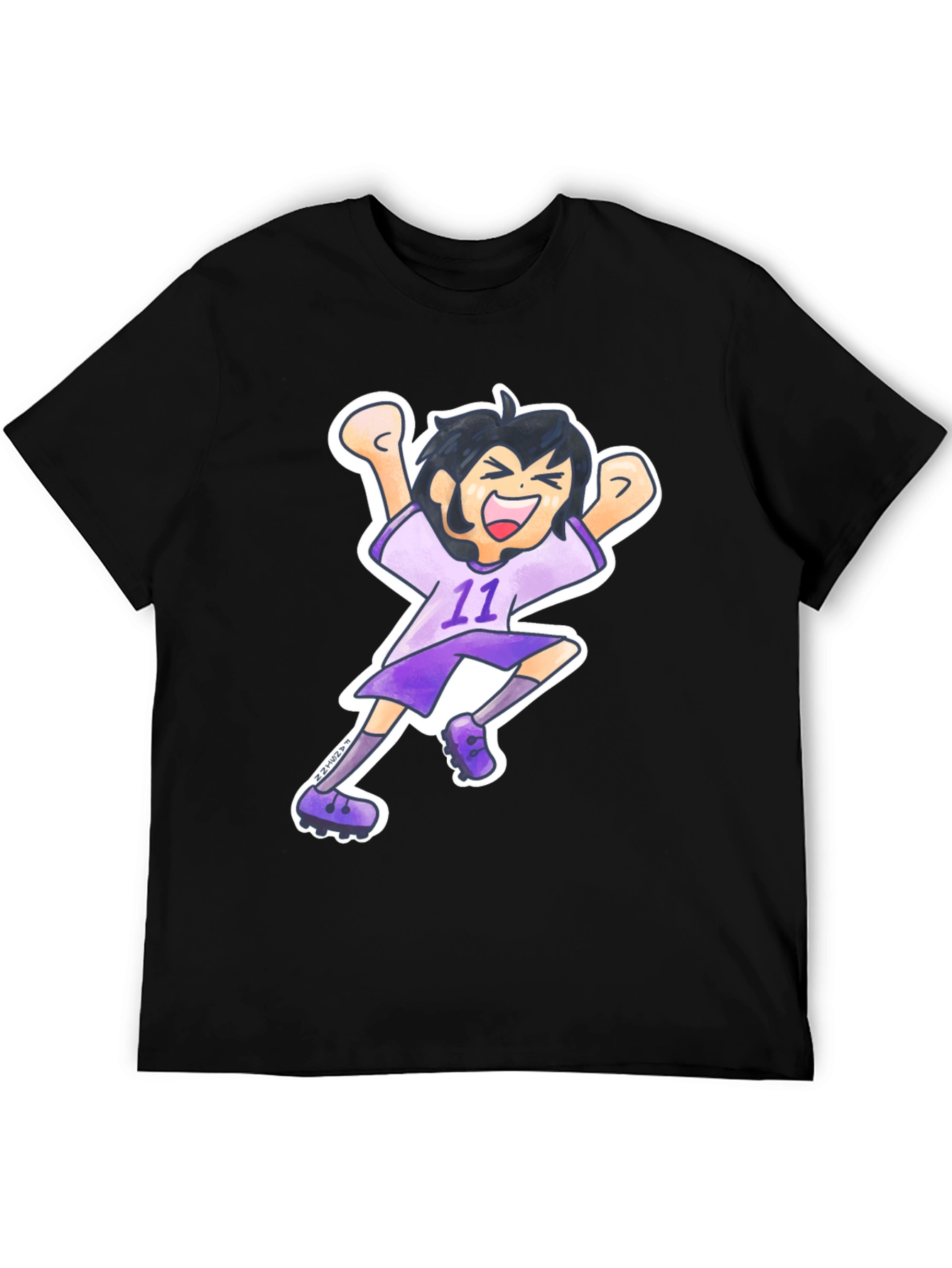 Cartoon Soccer Player Graphic Tee