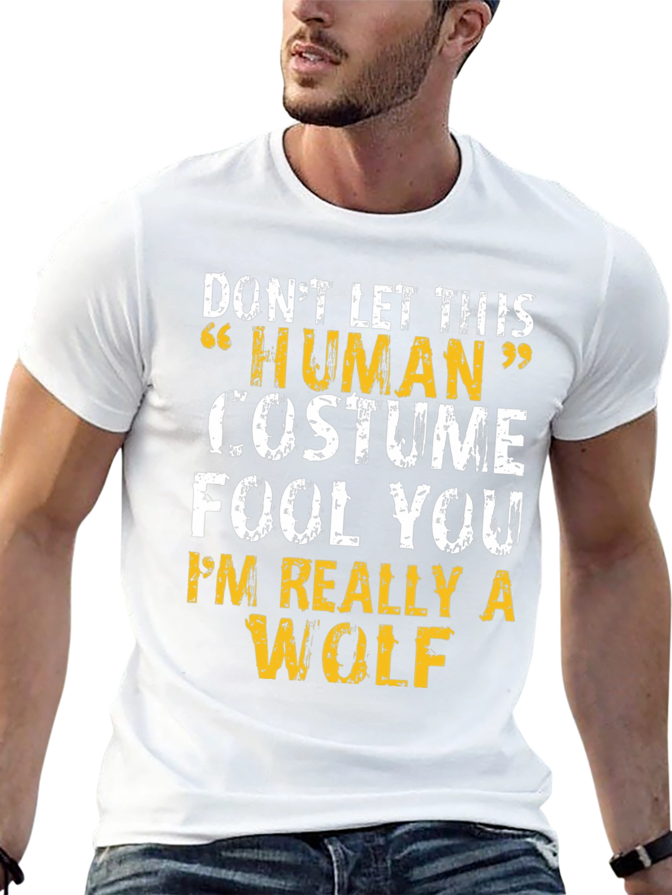 Human Costume Wolf Funny T-Shirt