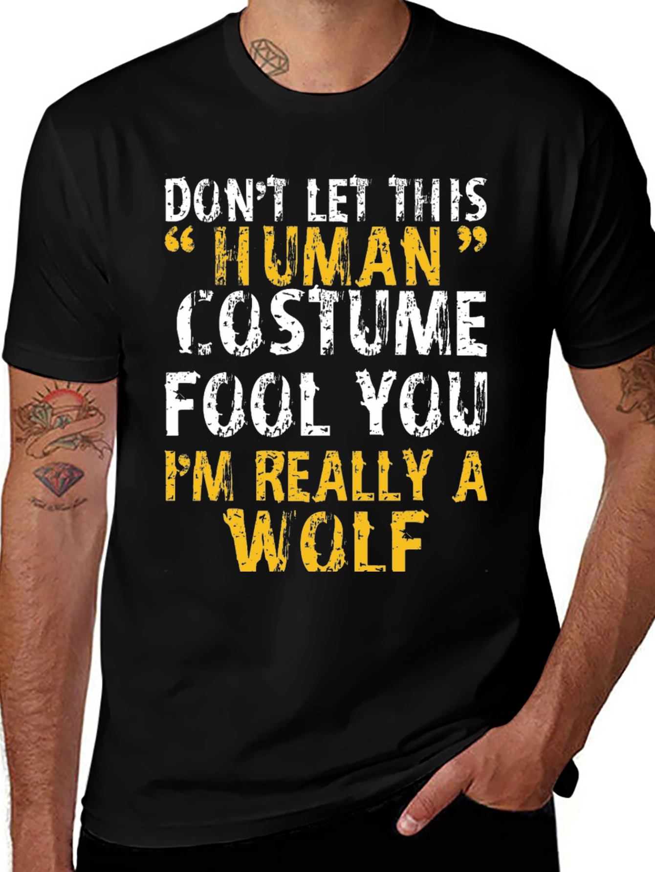 Human Costume Wolf Funny T-Shirt