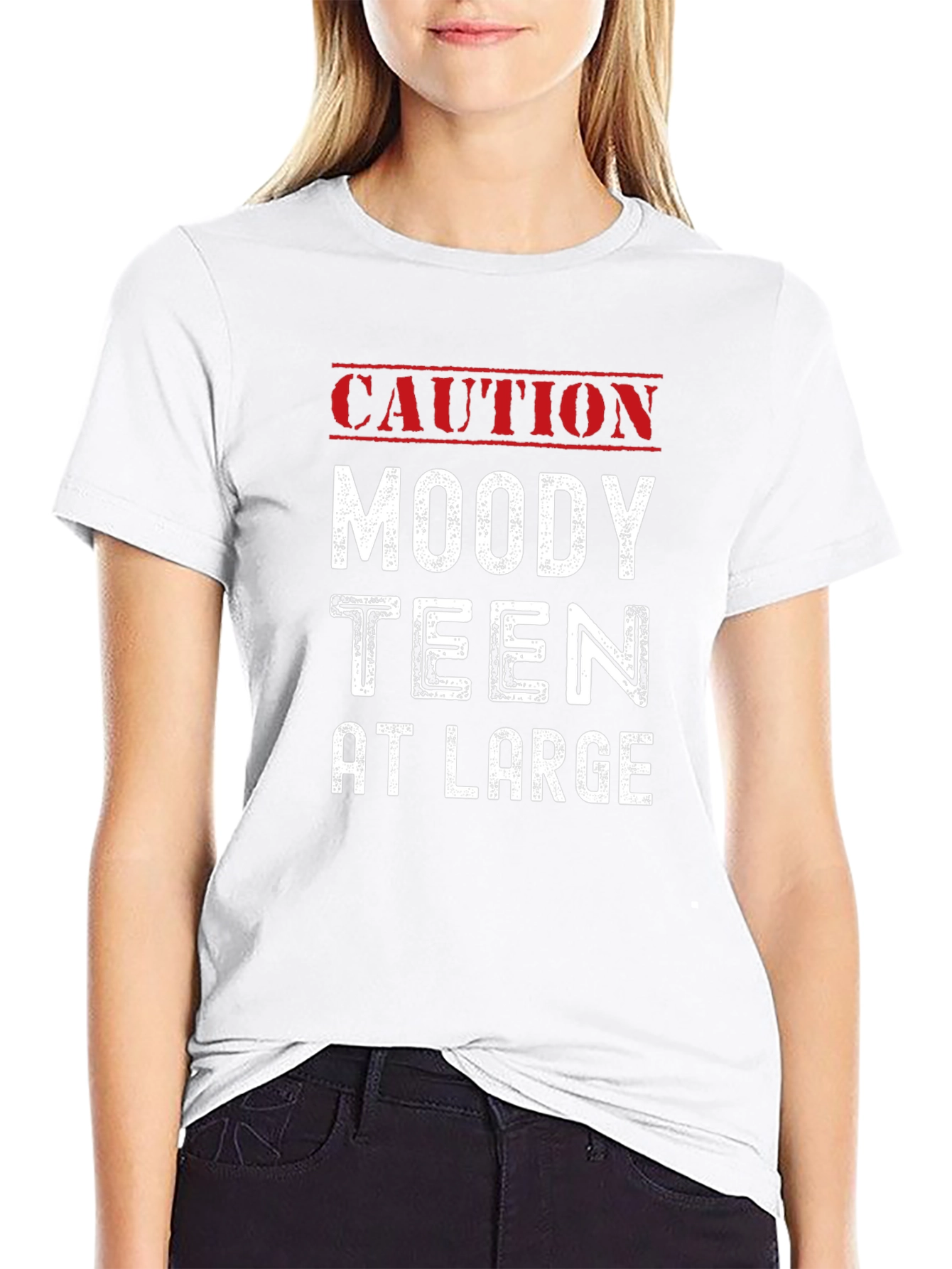 Caution Moody Teen T-Shirt