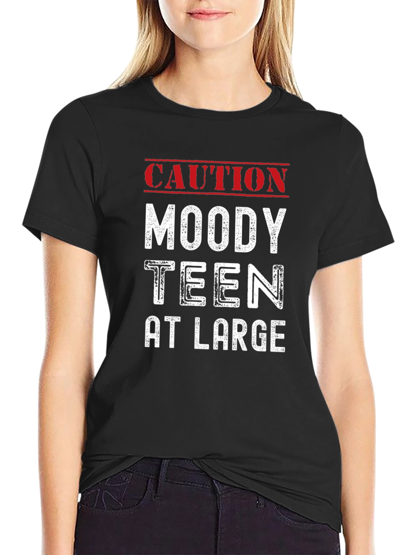 Caution Moody Teen T-Shirt