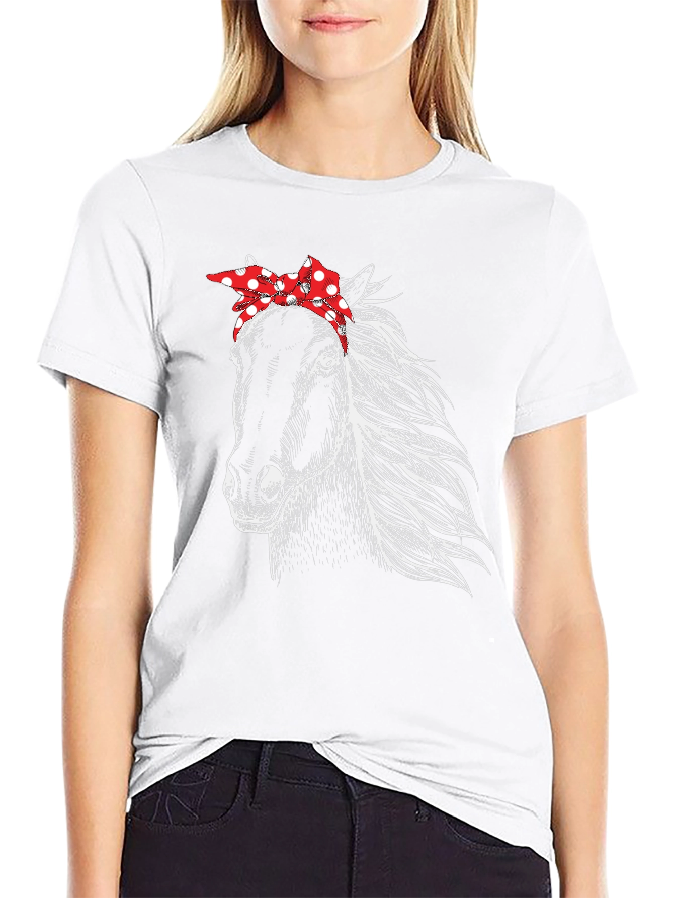 Horse with Bandana Graphic Tee - Black