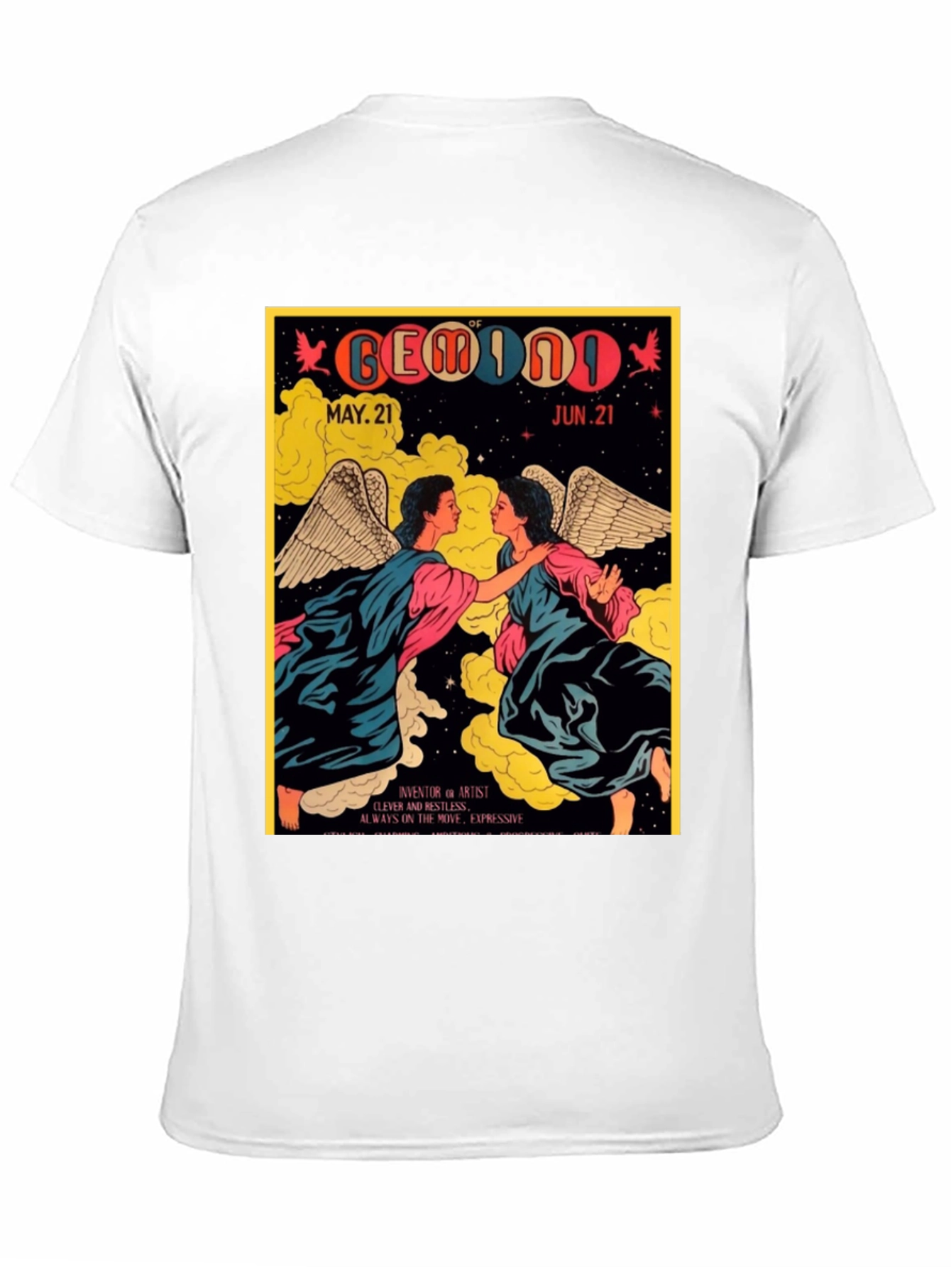 Gemini Zodiac T-Shirt May 21-Jun 21 Black Tee