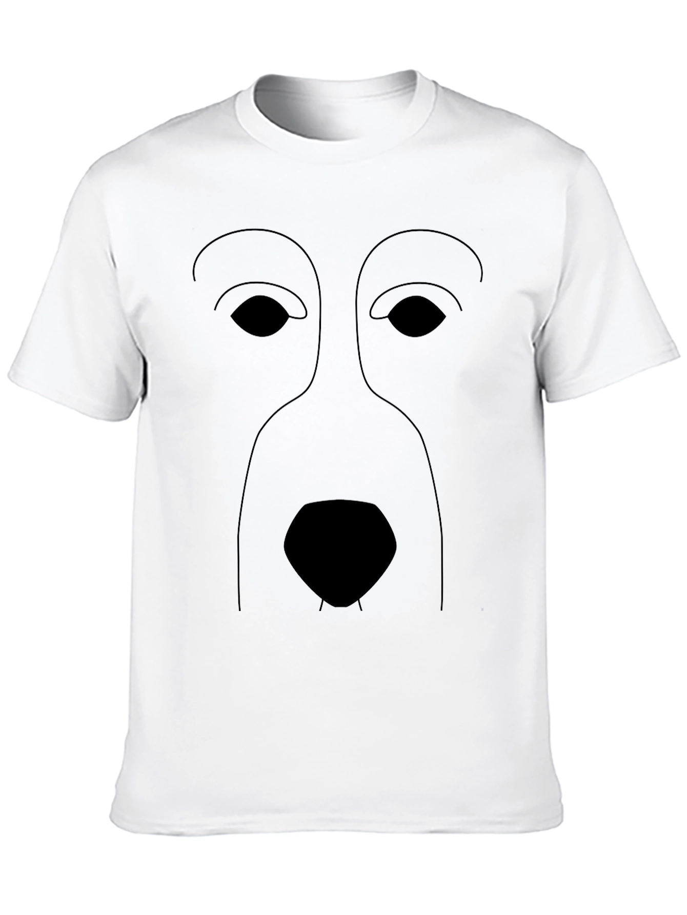 Minimalist Dog Face Graphic Black T-Shirt