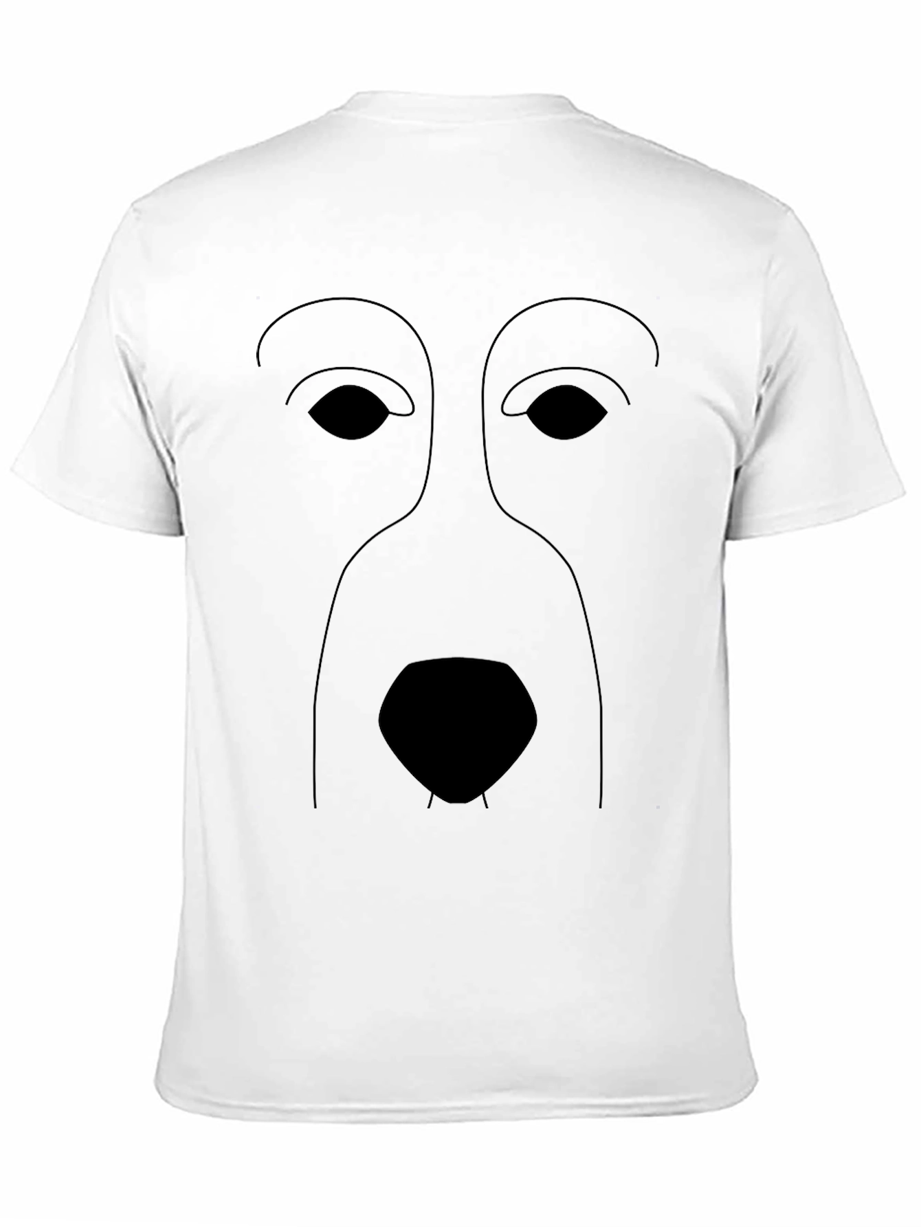 Minimalist Dog Face Graphic Black T-Shirt