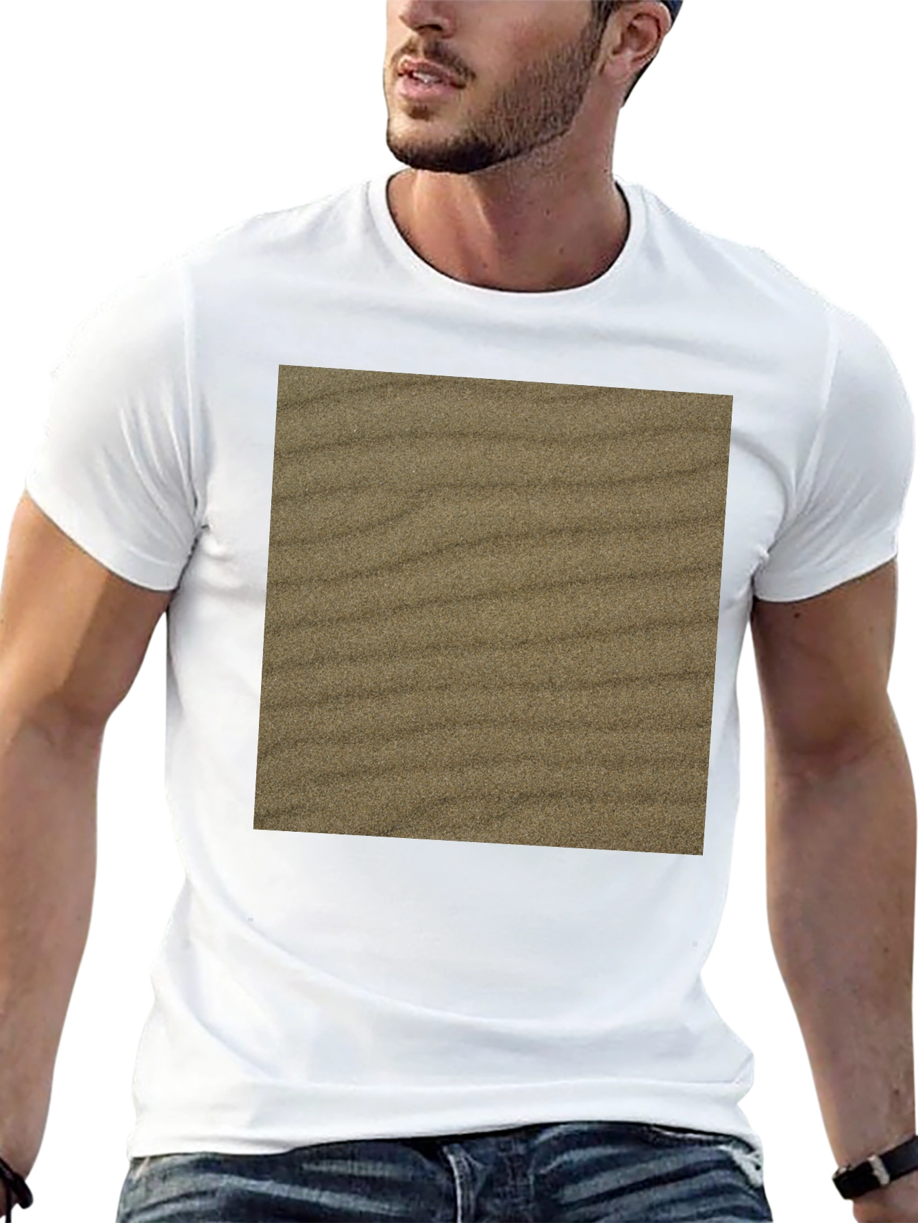 Sand Texture Graphic Tee - Black Cotton Comfort