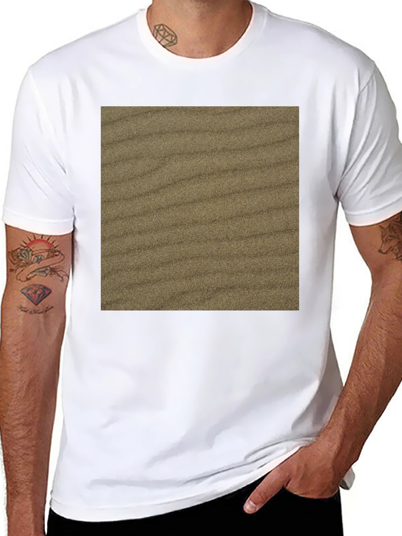 Sand Texture Graphic Tee - Black Cotton Comfort