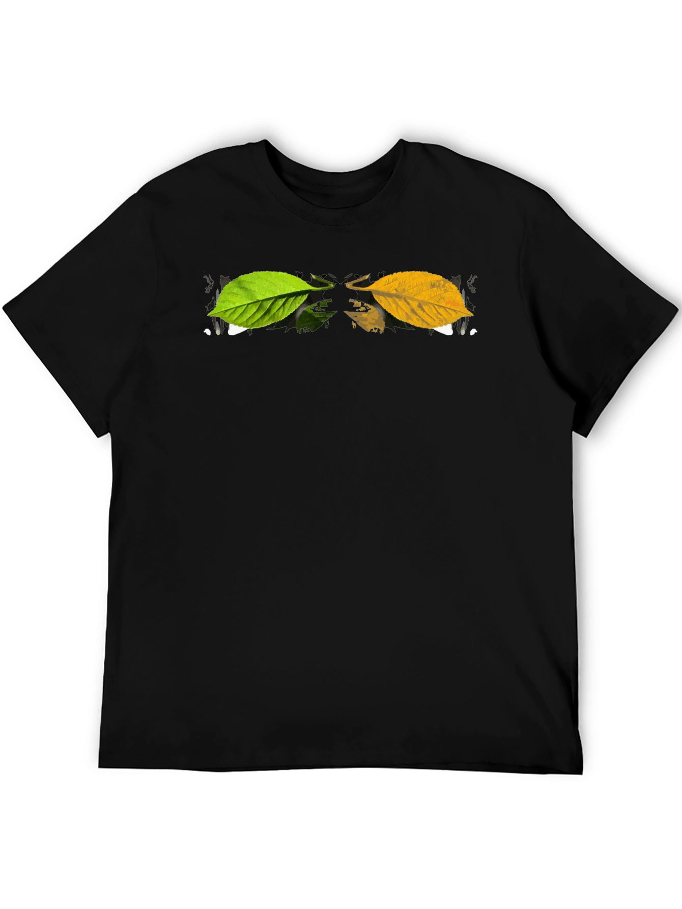 Autumn Leaf Graphic Black T-Shirt