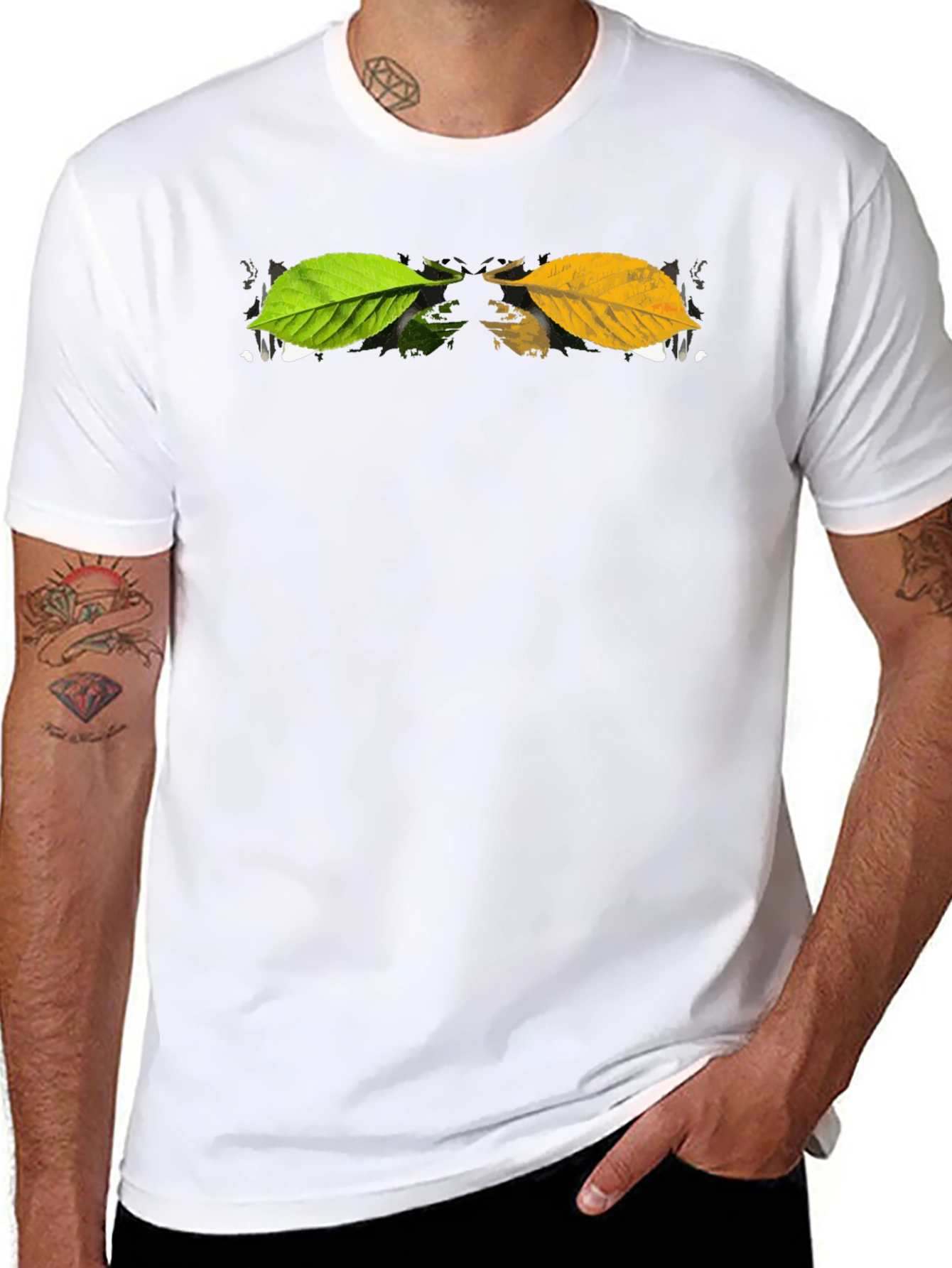 Autumn Leaf Graphic Black T-Shirt