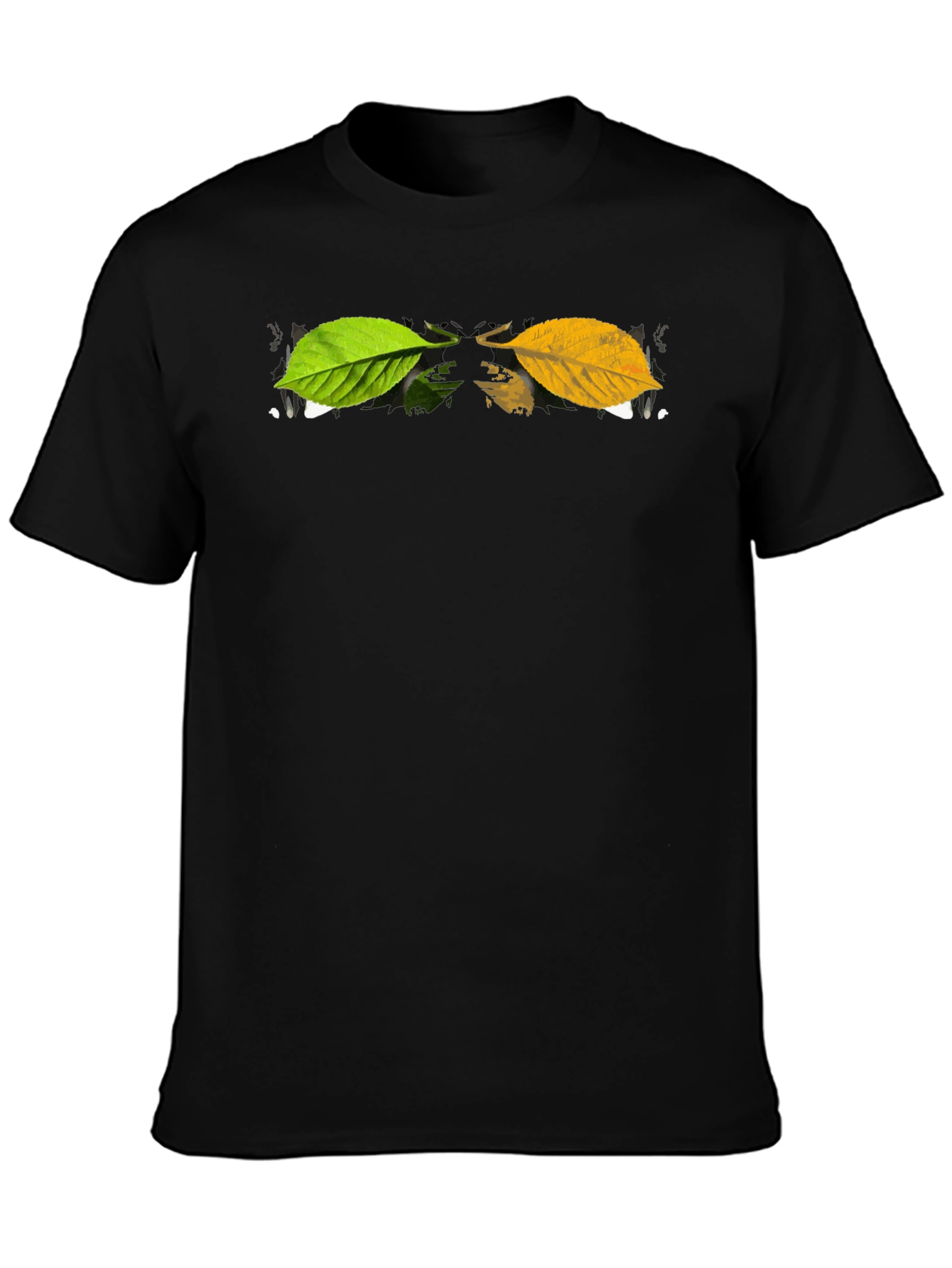 Autumn Leaf Graphic Black T-Shirt