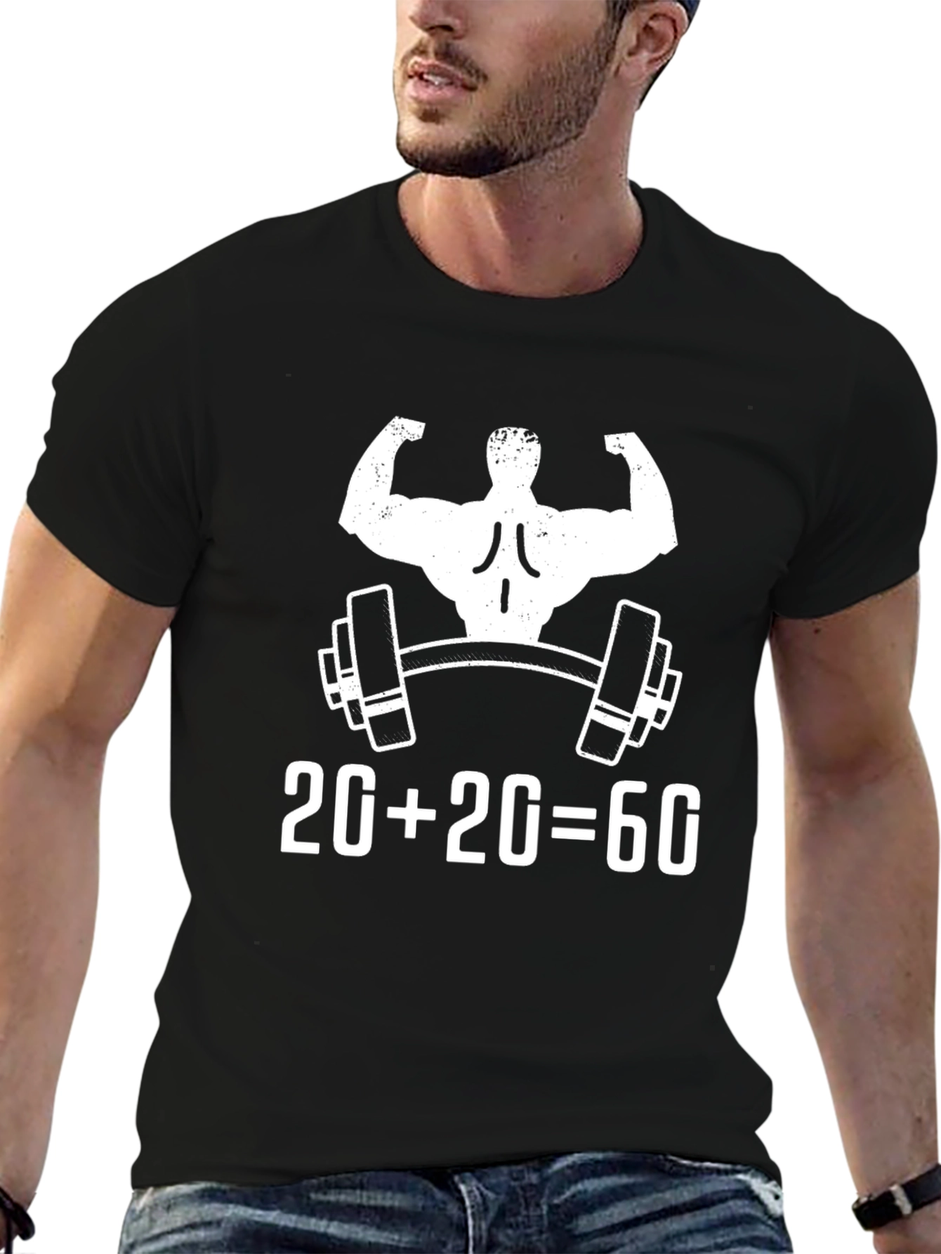 Funny Gym T-Shirt - 20+20=60 Workout Tee