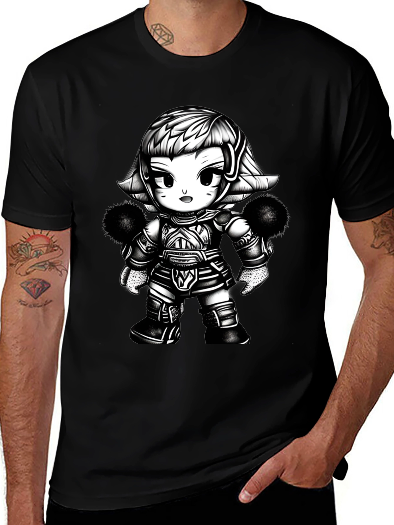 Cartoon Warrior Graphic Tee