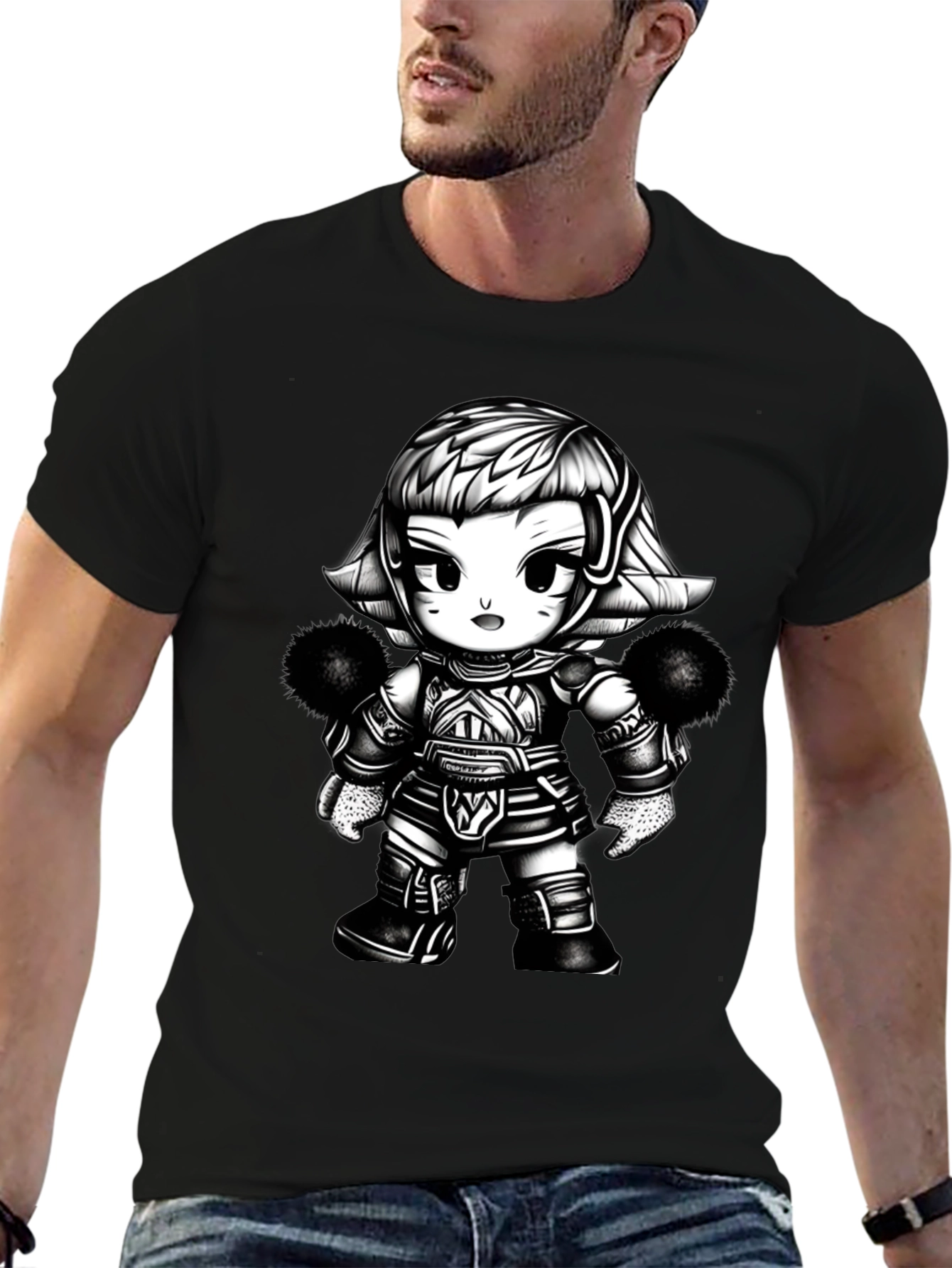 Cartoon Warrior Graphic Tee