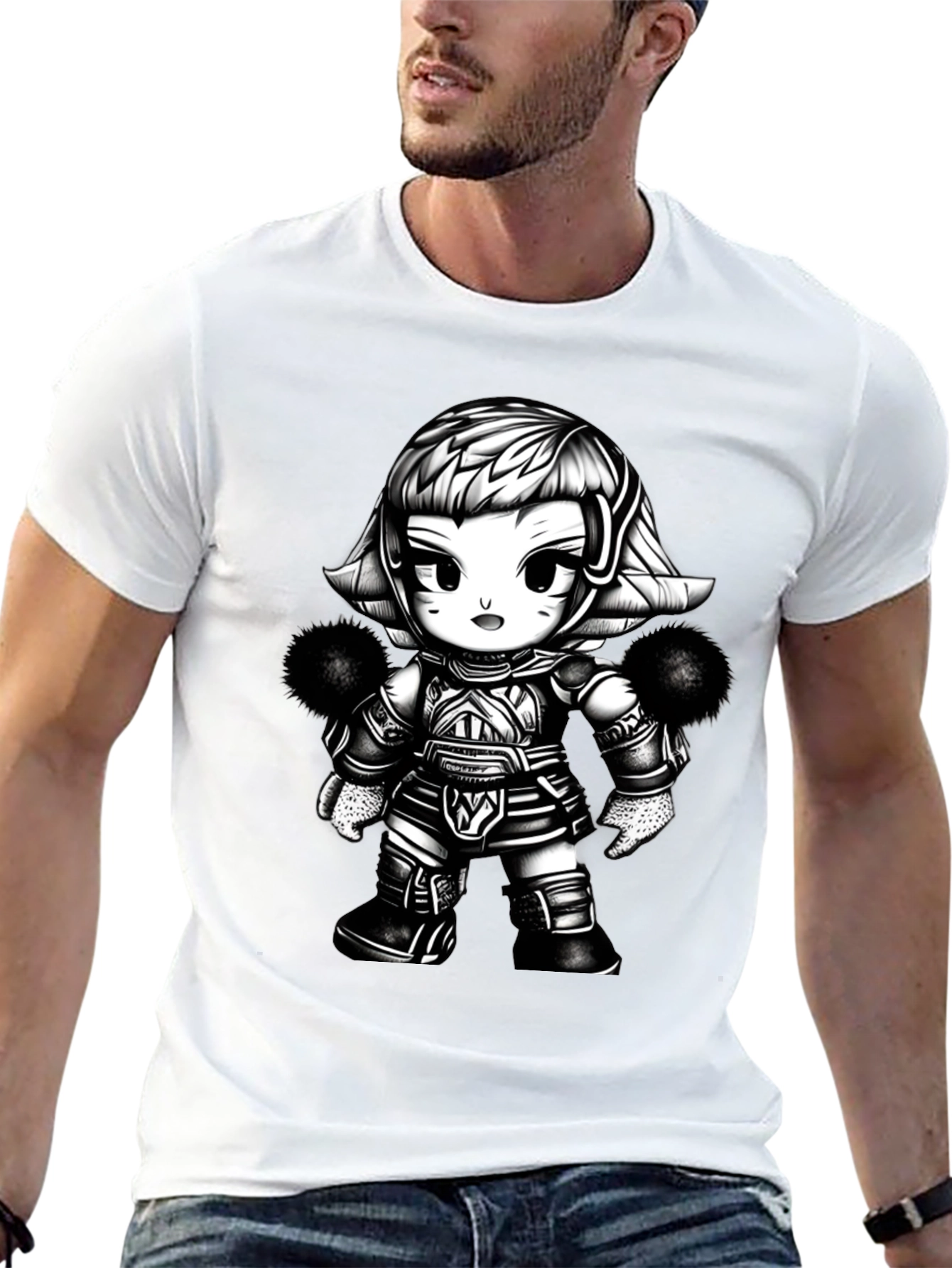 Cartoon Warrior Graphic Tee