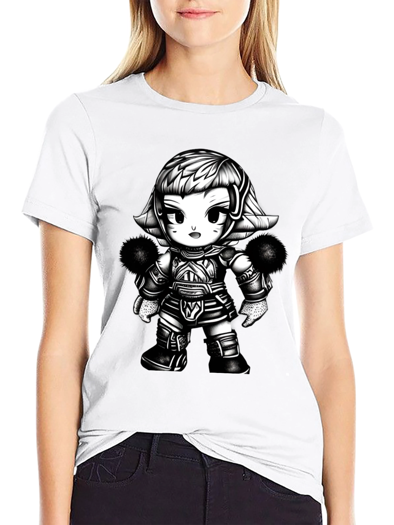 Cartoon Warrior Graphic Tee