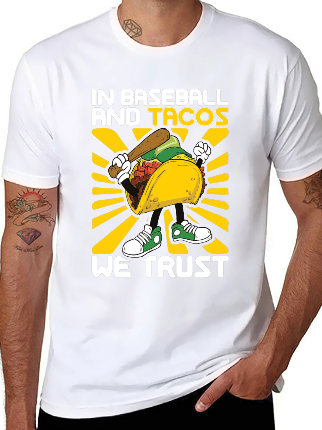 Baseball and Tacos Graphic Tee - We Trust Tacos!