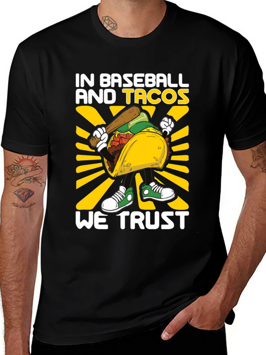 Baseball and Tacos Graphic Tee - We Trust Tacos!