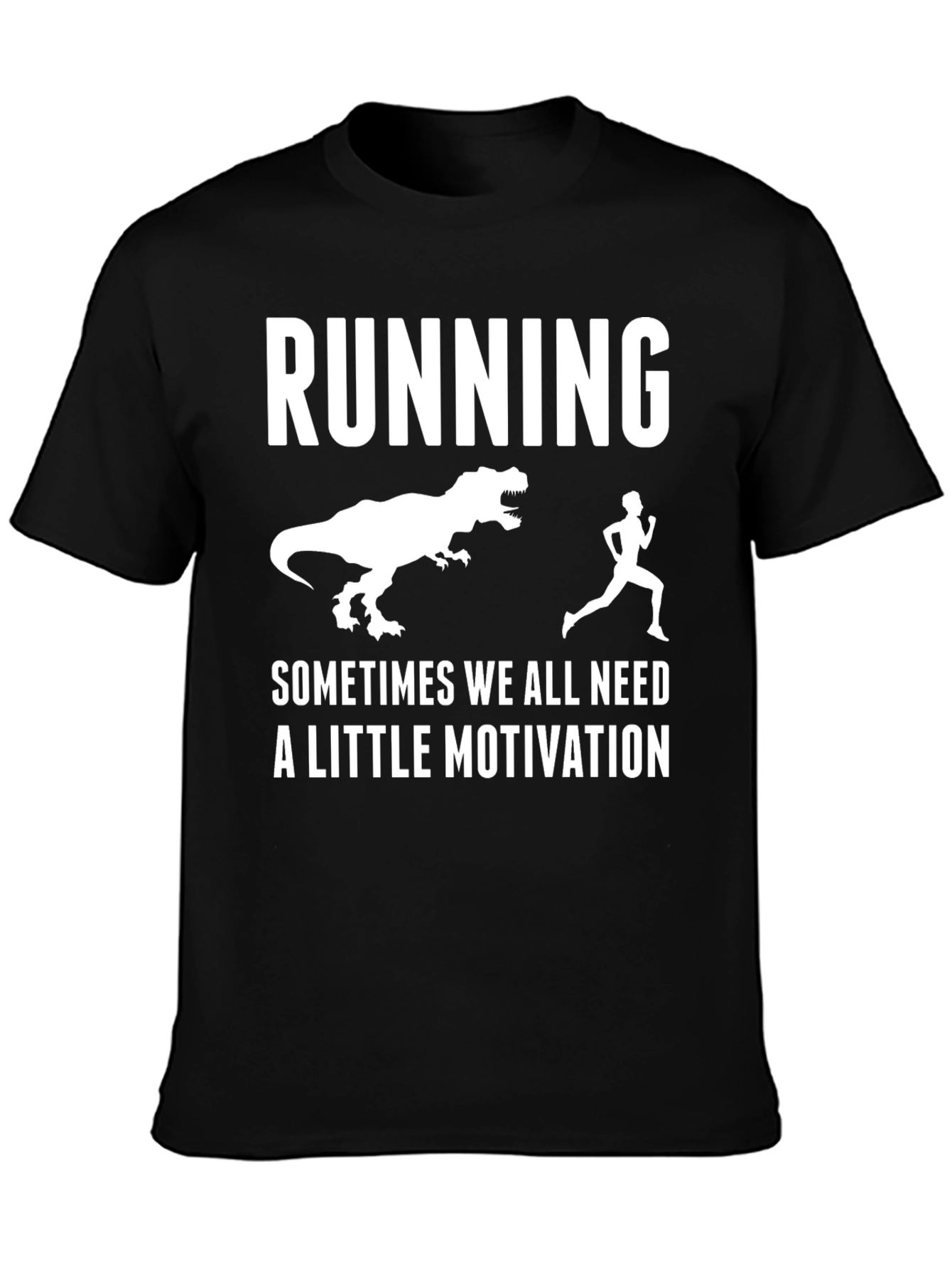 Funny Running Dinosaur Motivation T-Shirt