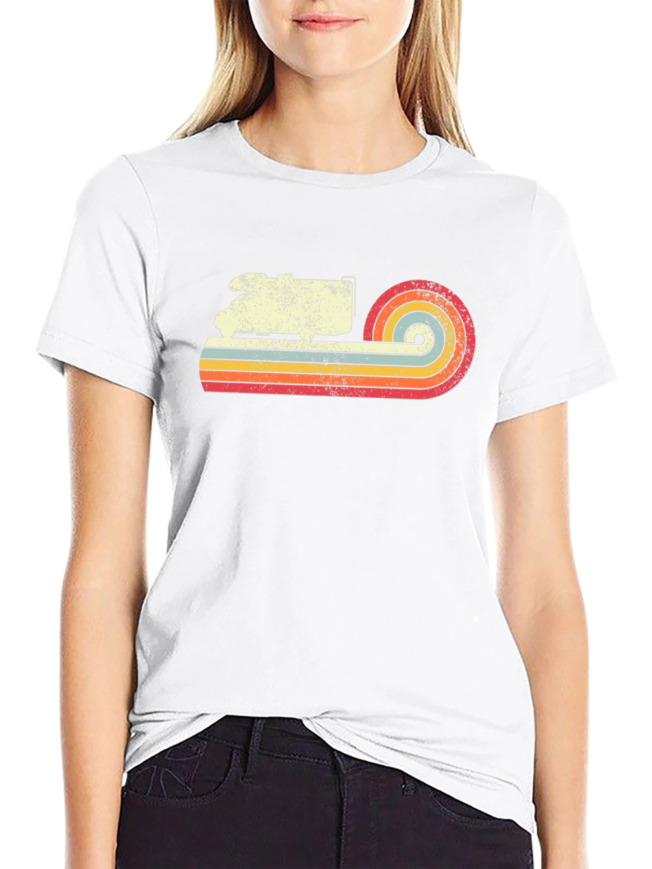 Retro Camper Van T-Shirt - Black
