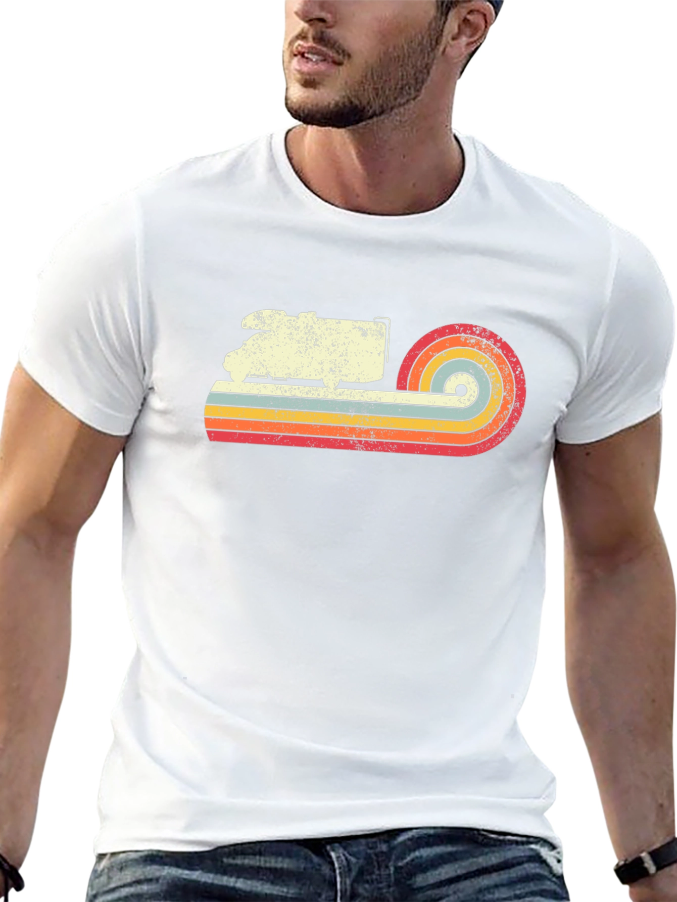Retro Camper Van T-Shirt - Black