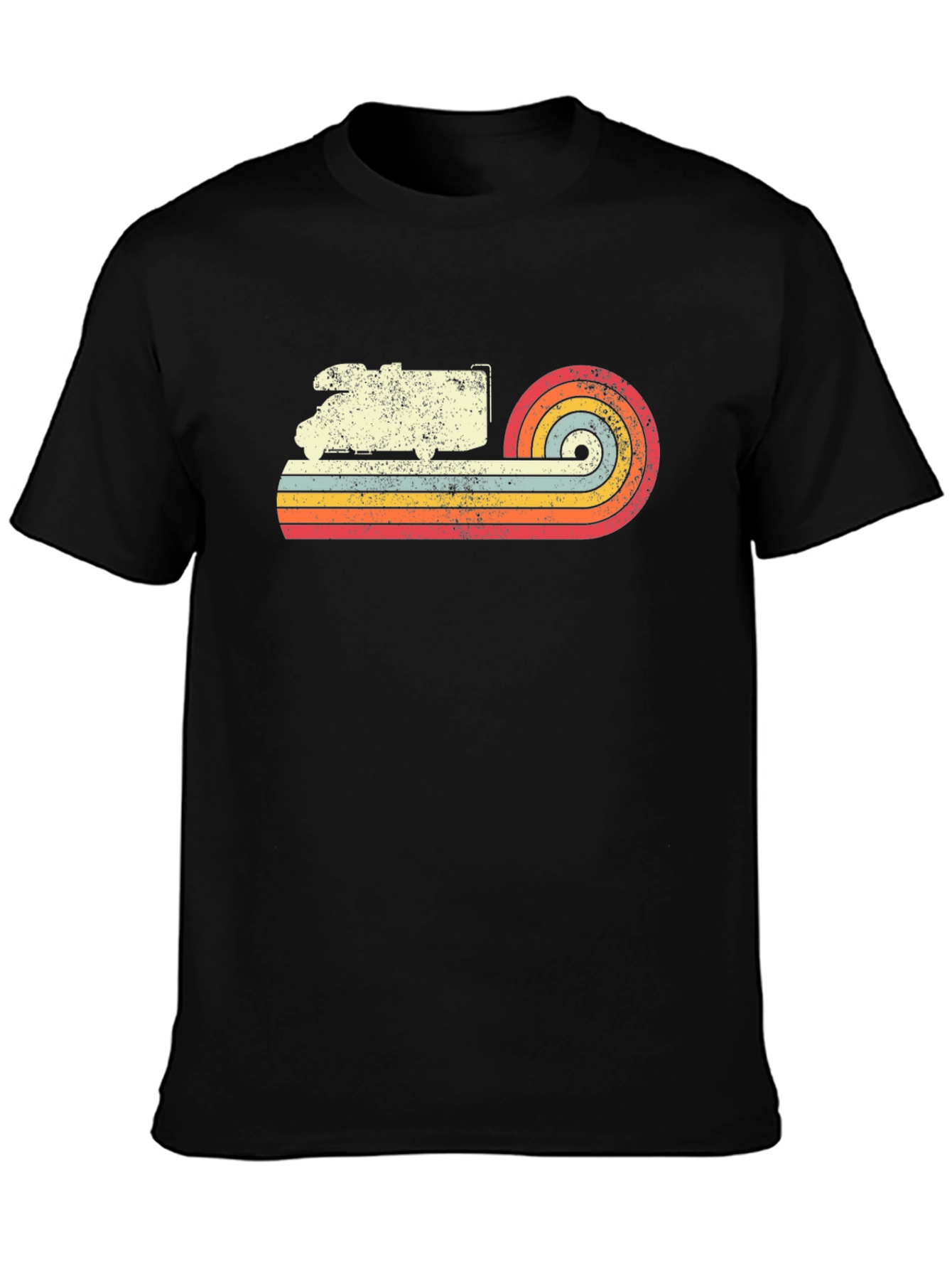 Retro Camper Van T-Shirt - Black