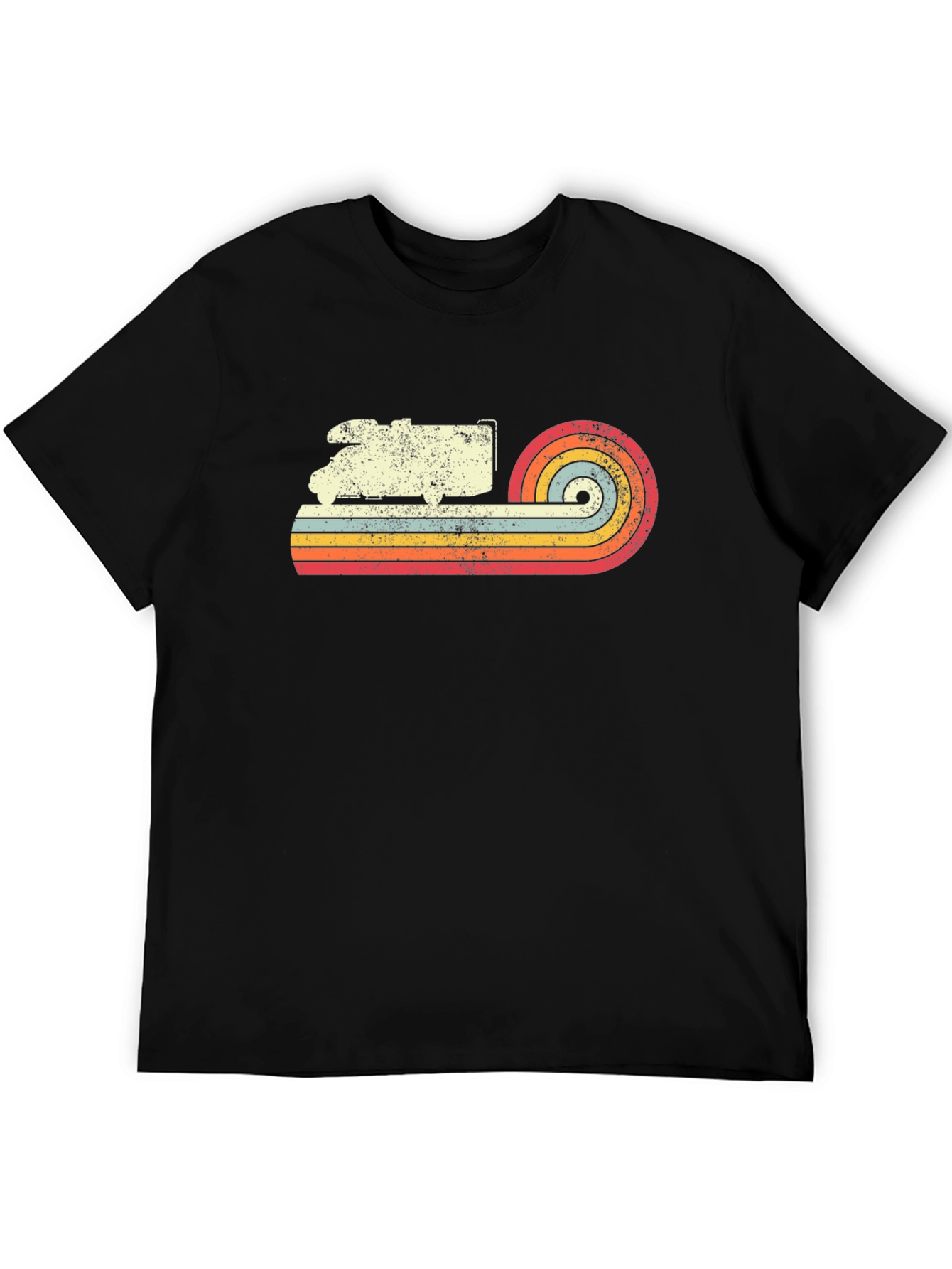 Retro Camper Van T-Shirt - Black