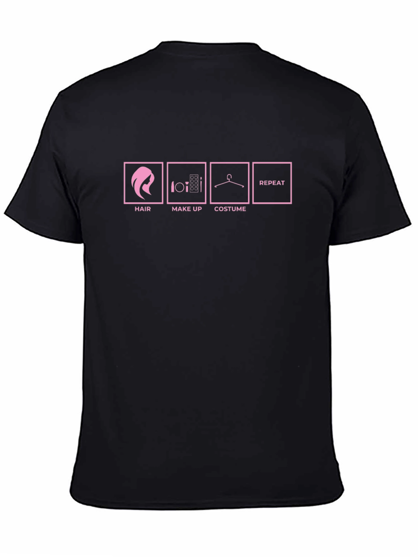 Hair Makeup Costume Repeat Black T-Shirt
