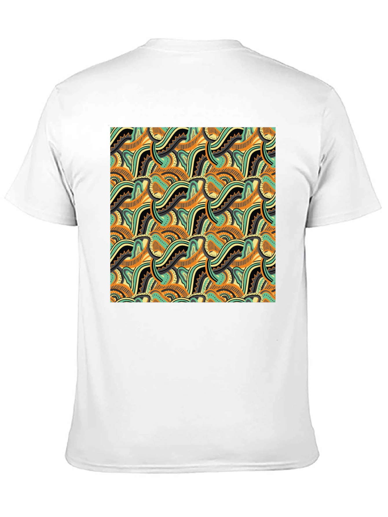 Abstract Pattern Black Crew Neck T-Shirt