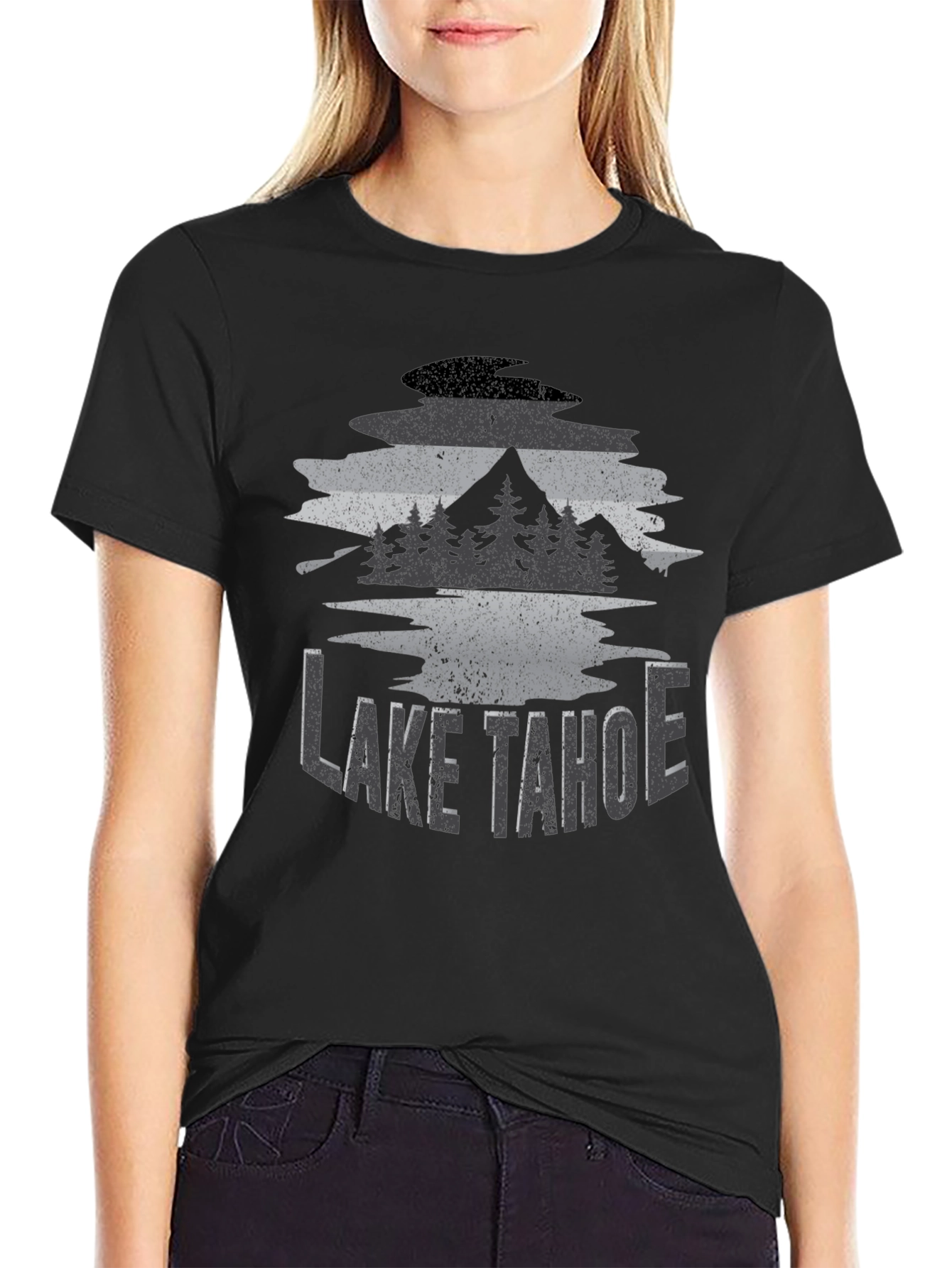 Lake Tahoe Graphic Tee - Unisex Black T-Shirt