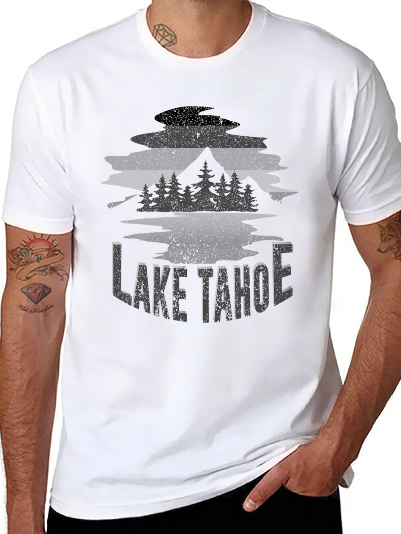 Lake Tahoe Graphic Tee - Unisex Black T-Shirt
