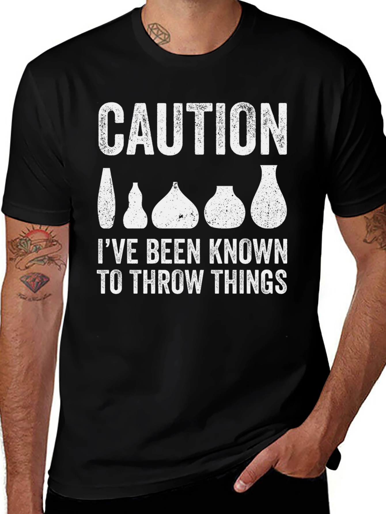 Caution: I Throw Things Pottery T-Shirt