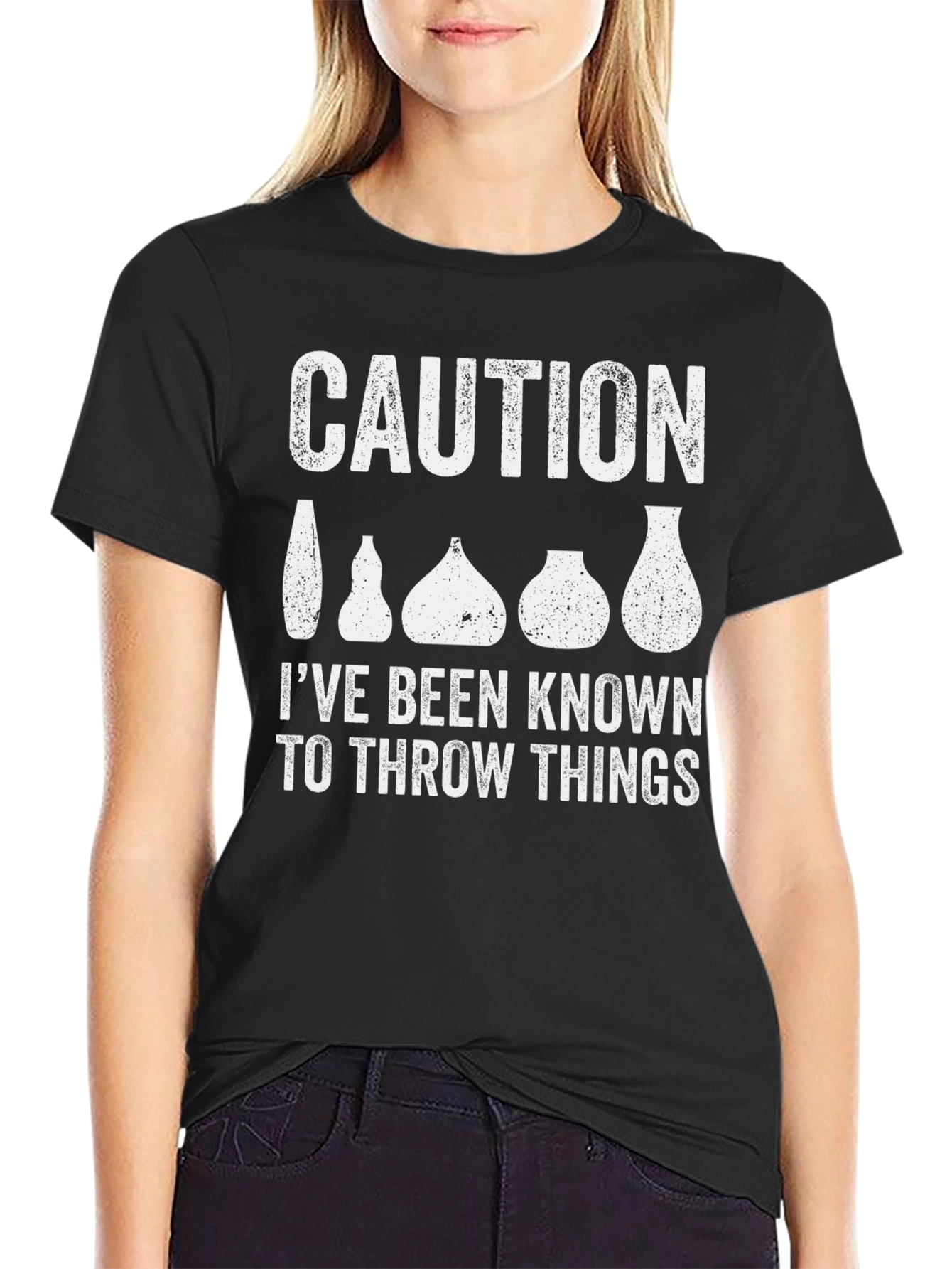 Caution: I Throw Things Pottery T-Shirt