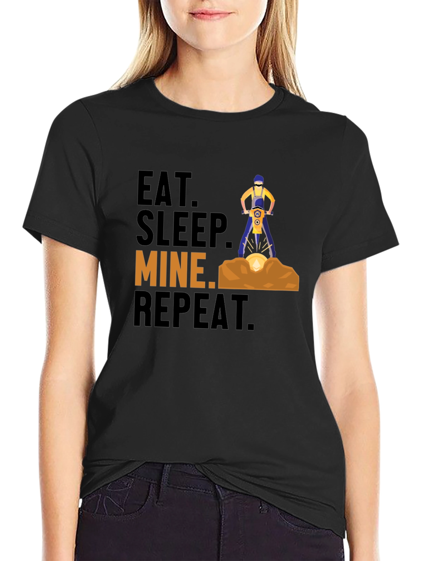 Eat Sleep Mine Repeat Graphic T-Shirt