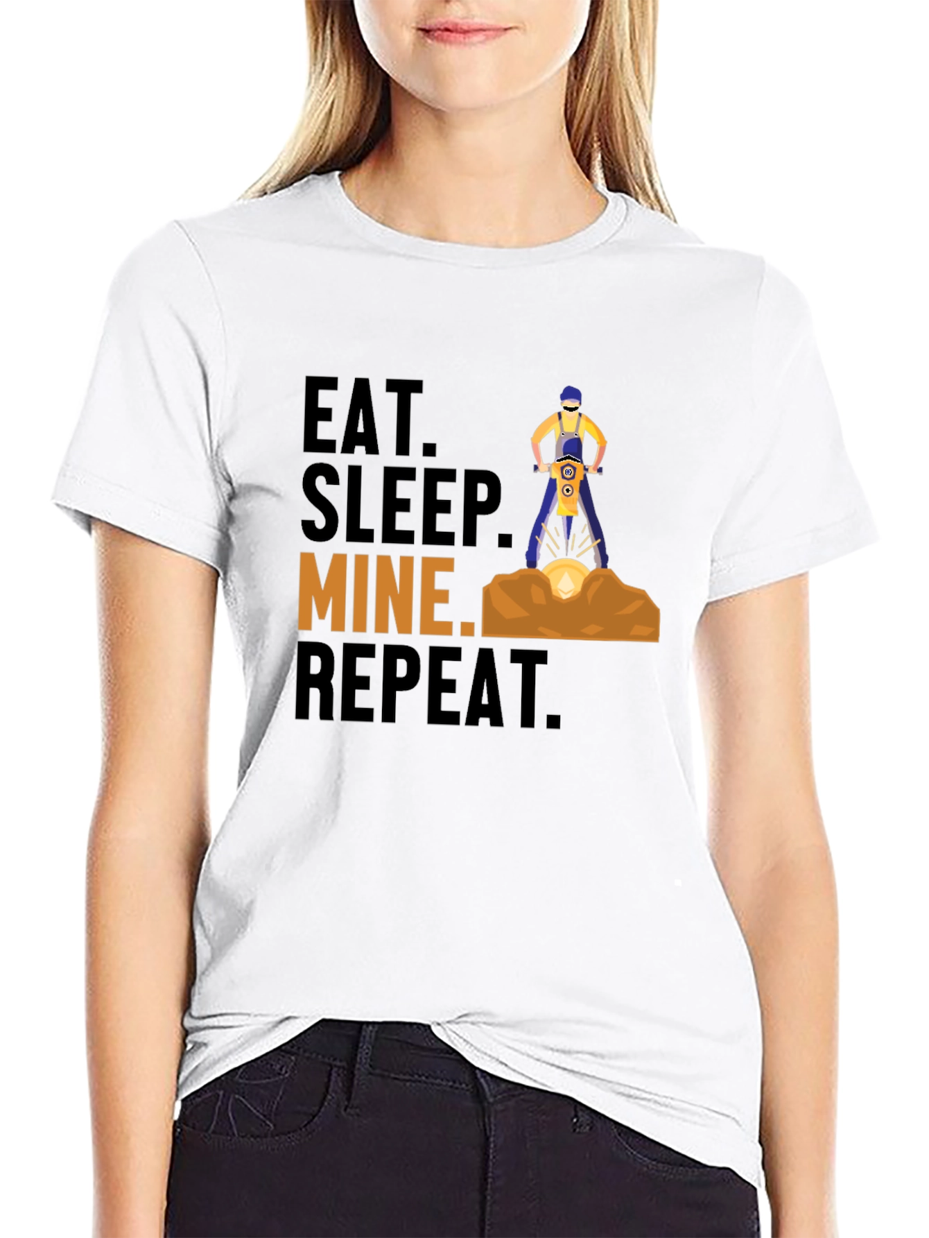 Eat Sleep Mine Repeat Graphic T-Shirt