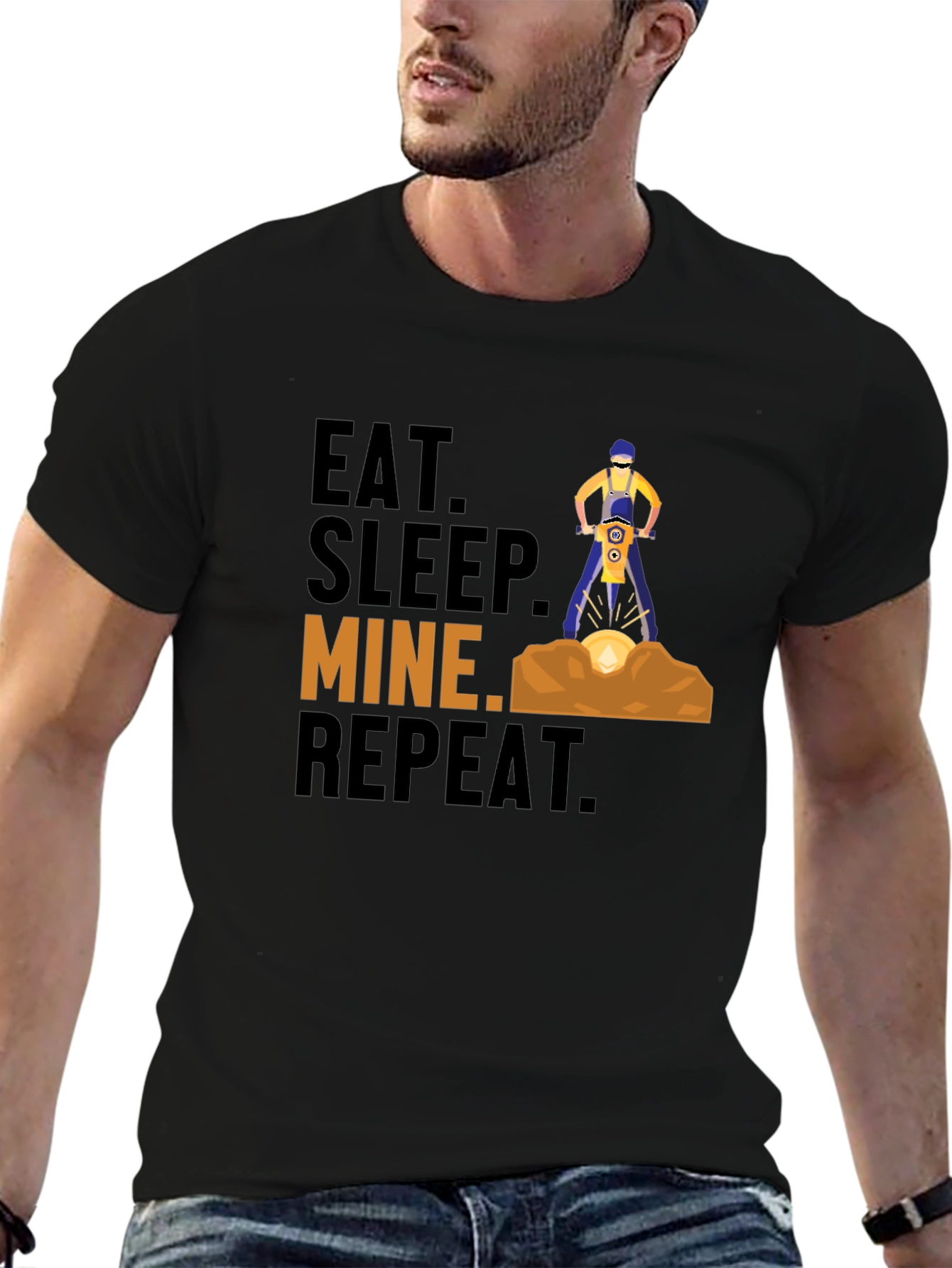 Eat Sleep Mine Repeat Graphic T-Shirt