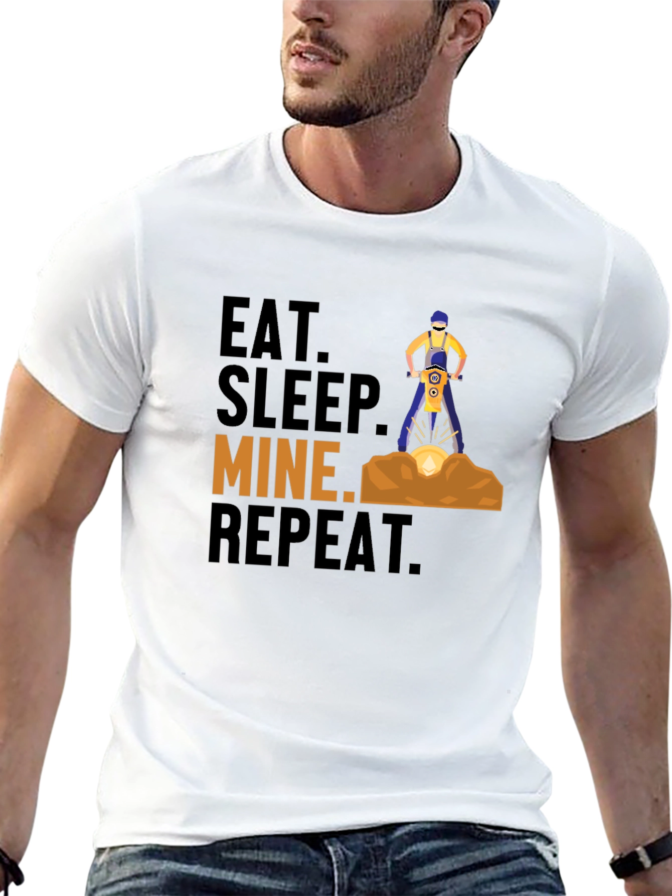 Eat Sleep Mine Repeat Graphic T-Shirt