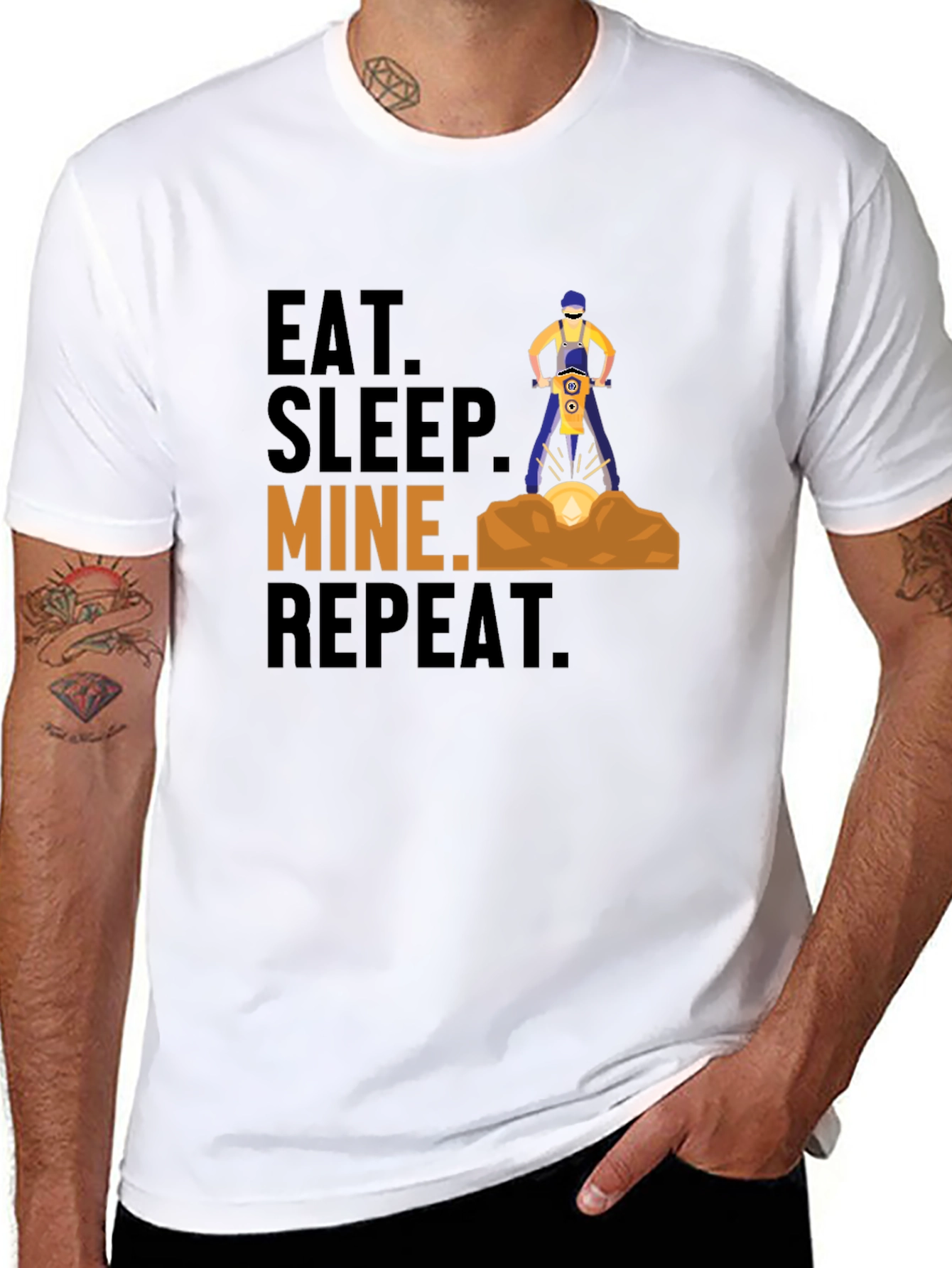 Eat Sleep Mine Repeat Graphic T-Shirt