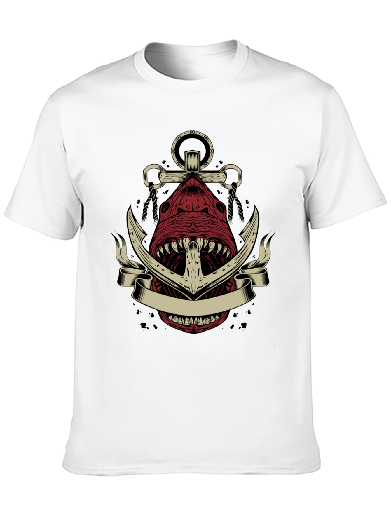 Anchor Shark Graphic Tee - Nautical Style
