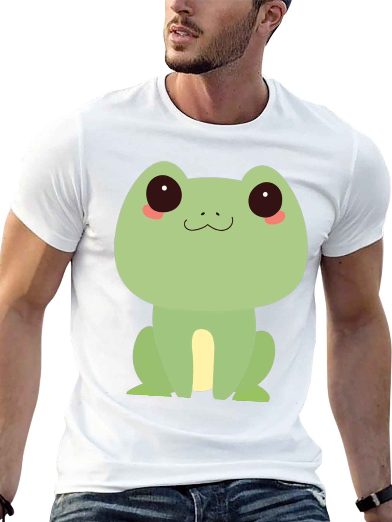 Cute Frog Graphic Tee - Mens Black T-Shirt