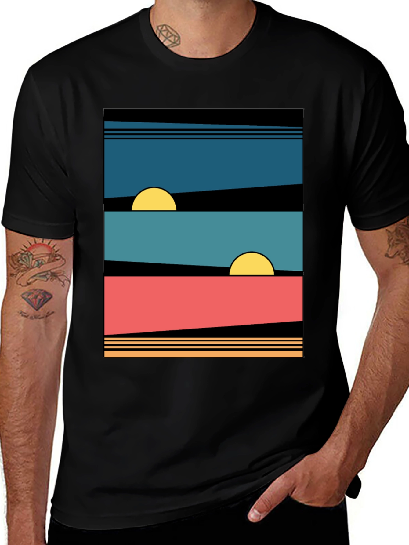 Retro Sunset Graphic Tee - Stylish Comfort