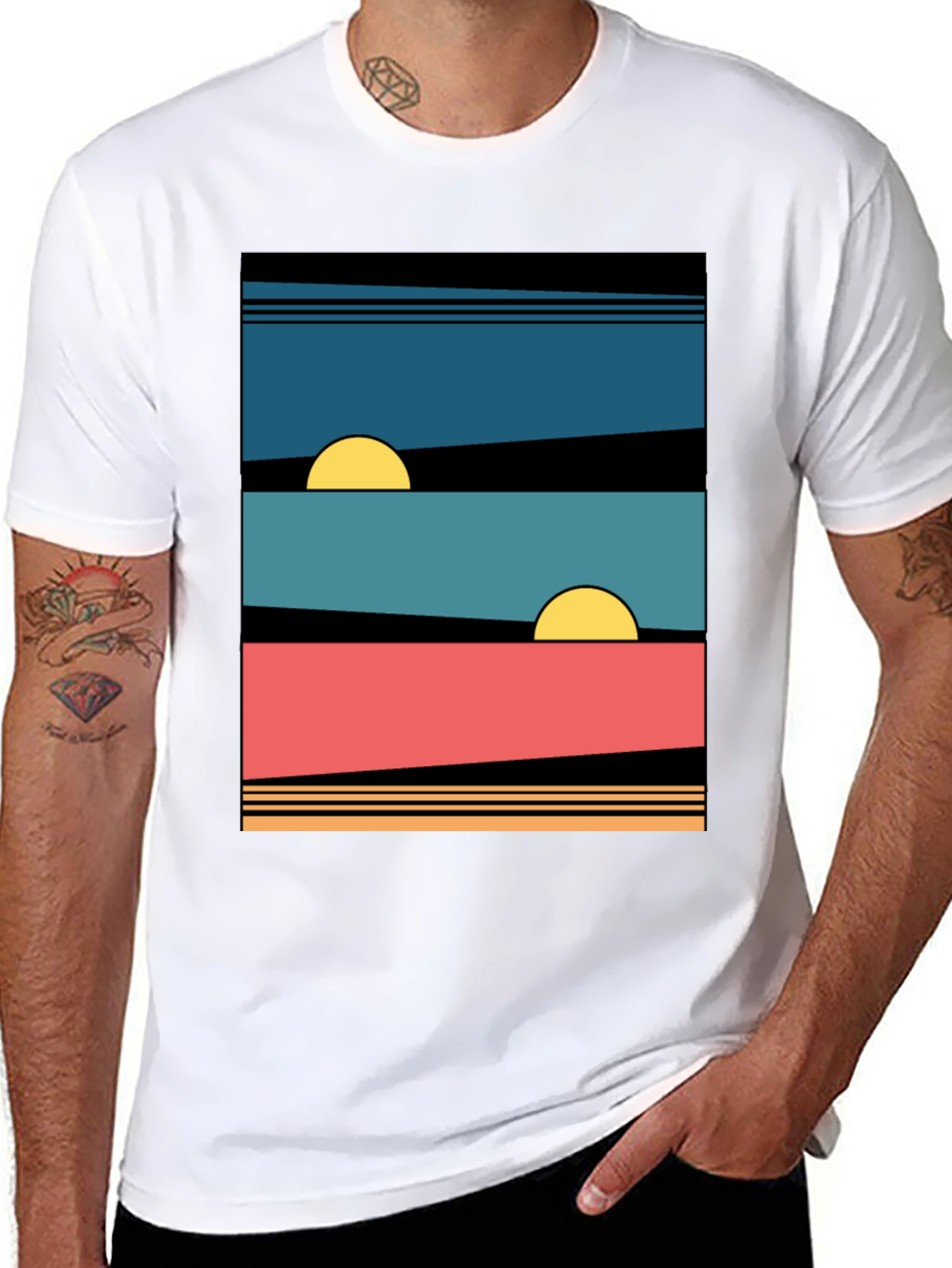 Retro Sunset Graphic Tee - Stylish Comfort