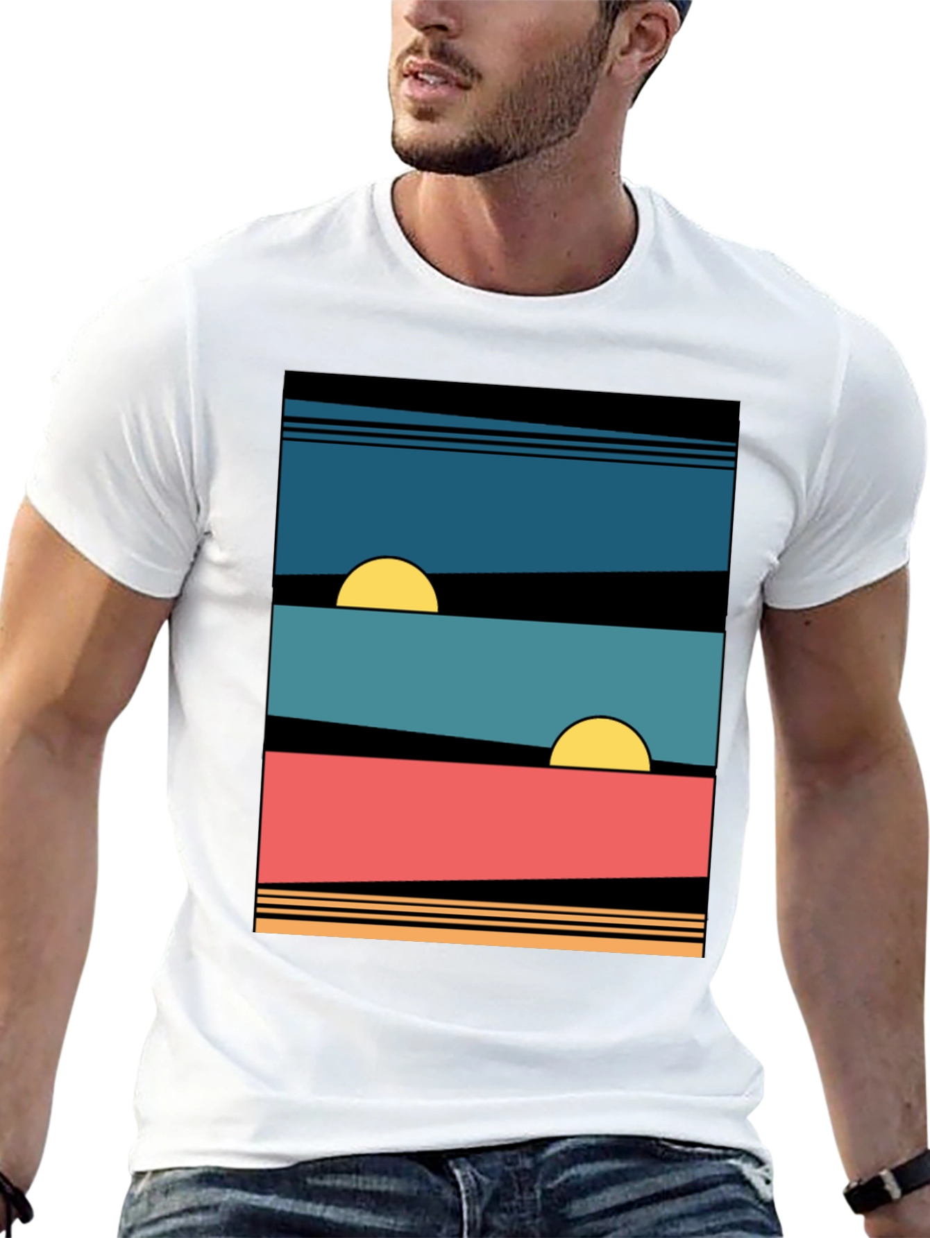 Retro Sunset Graphic Tee - Stylish Comfort