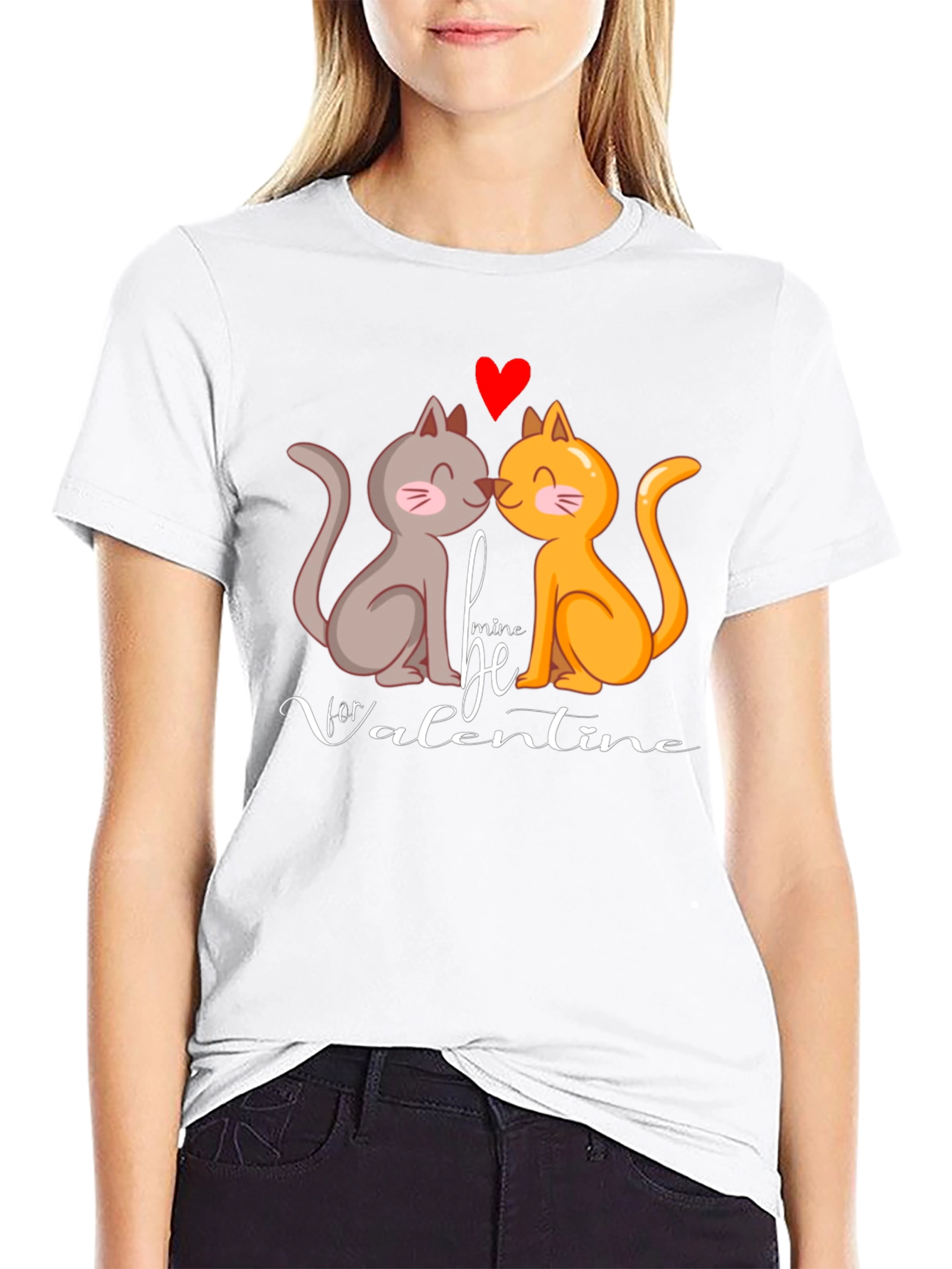 Valentines Day Cats Graphic T-Shirt