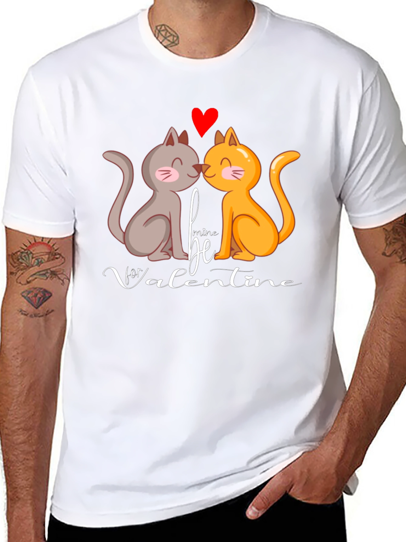 Valentines Day Cats Graphic T-Shirt